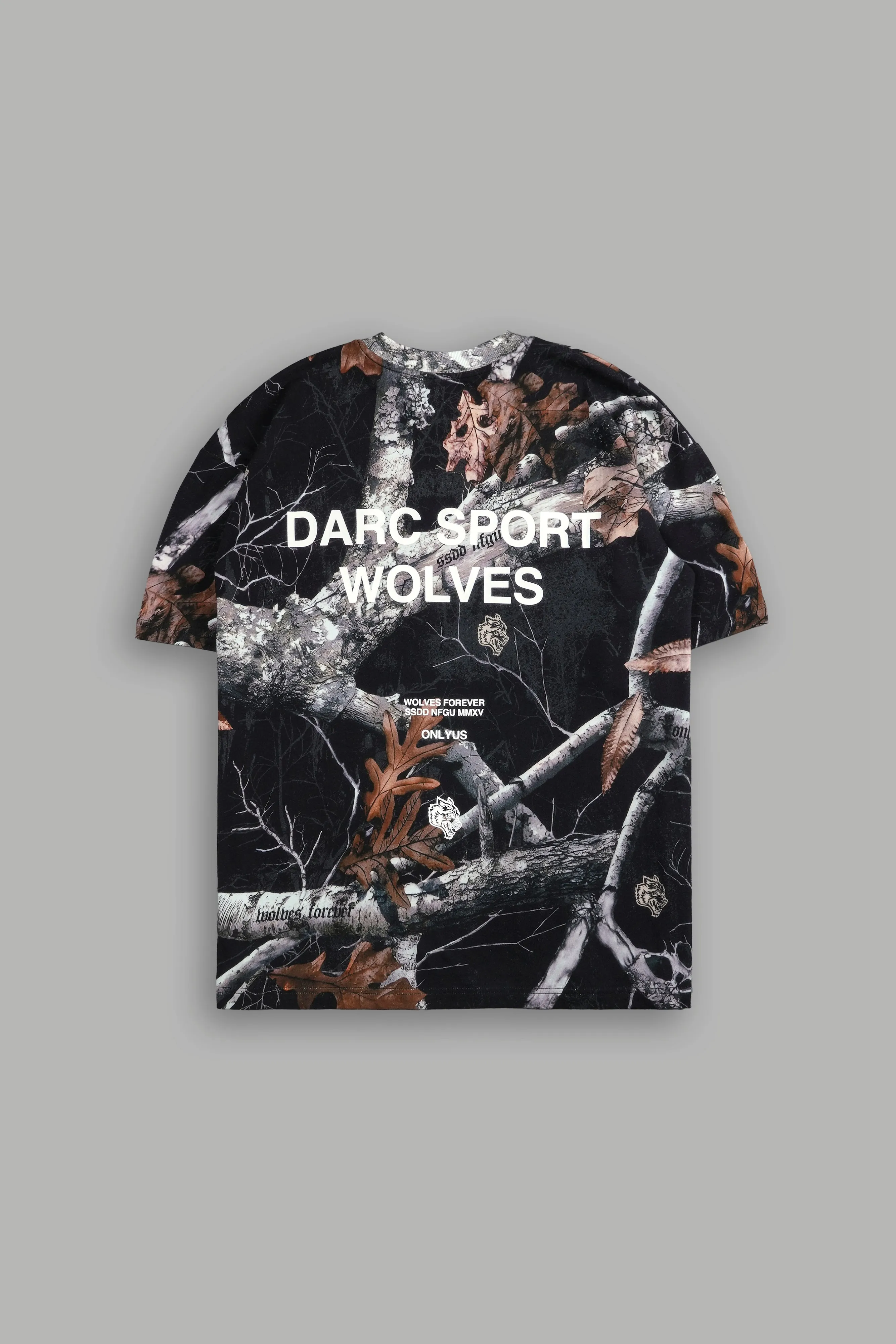 Darc Sport Wolves "Premium" Oversized Tee in Darc Woodland Camo