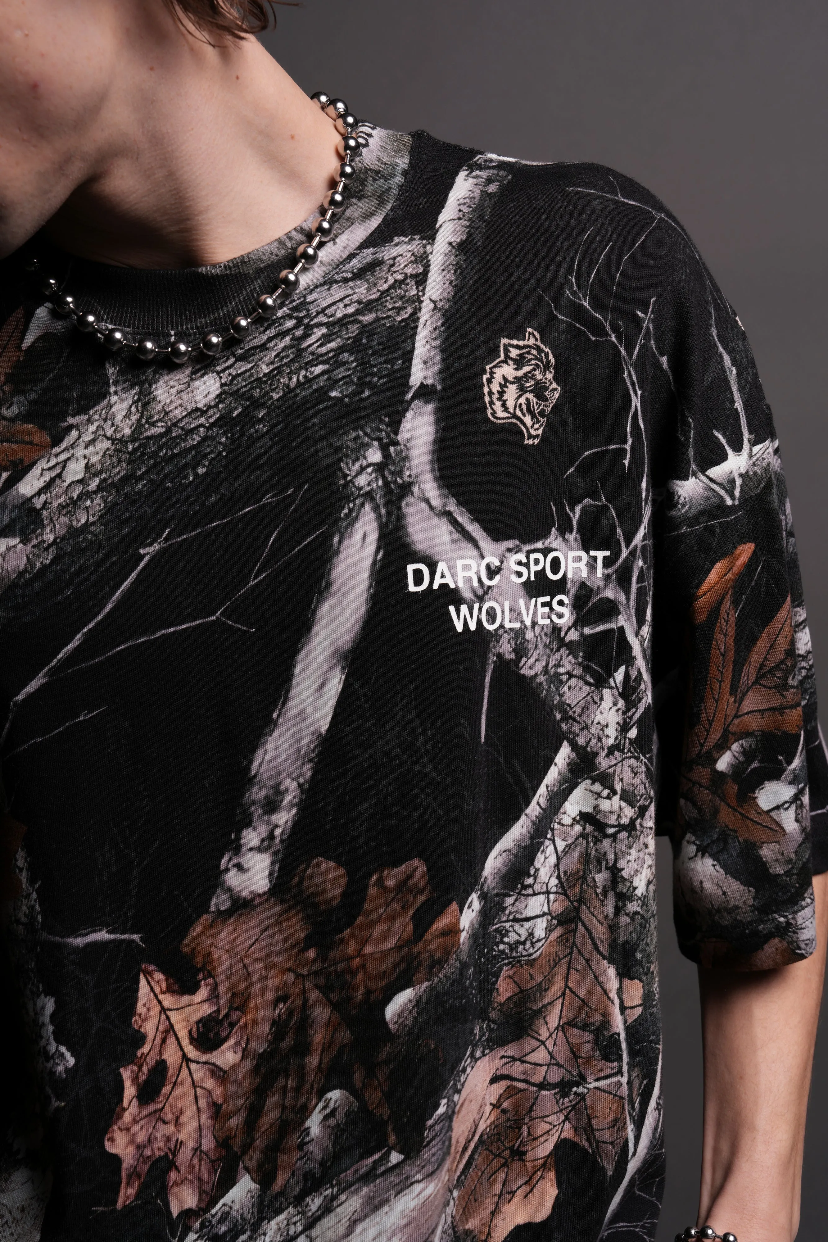 Darc Sport Wolves "Premium" Oversized Tee in Darc Woodland Camo