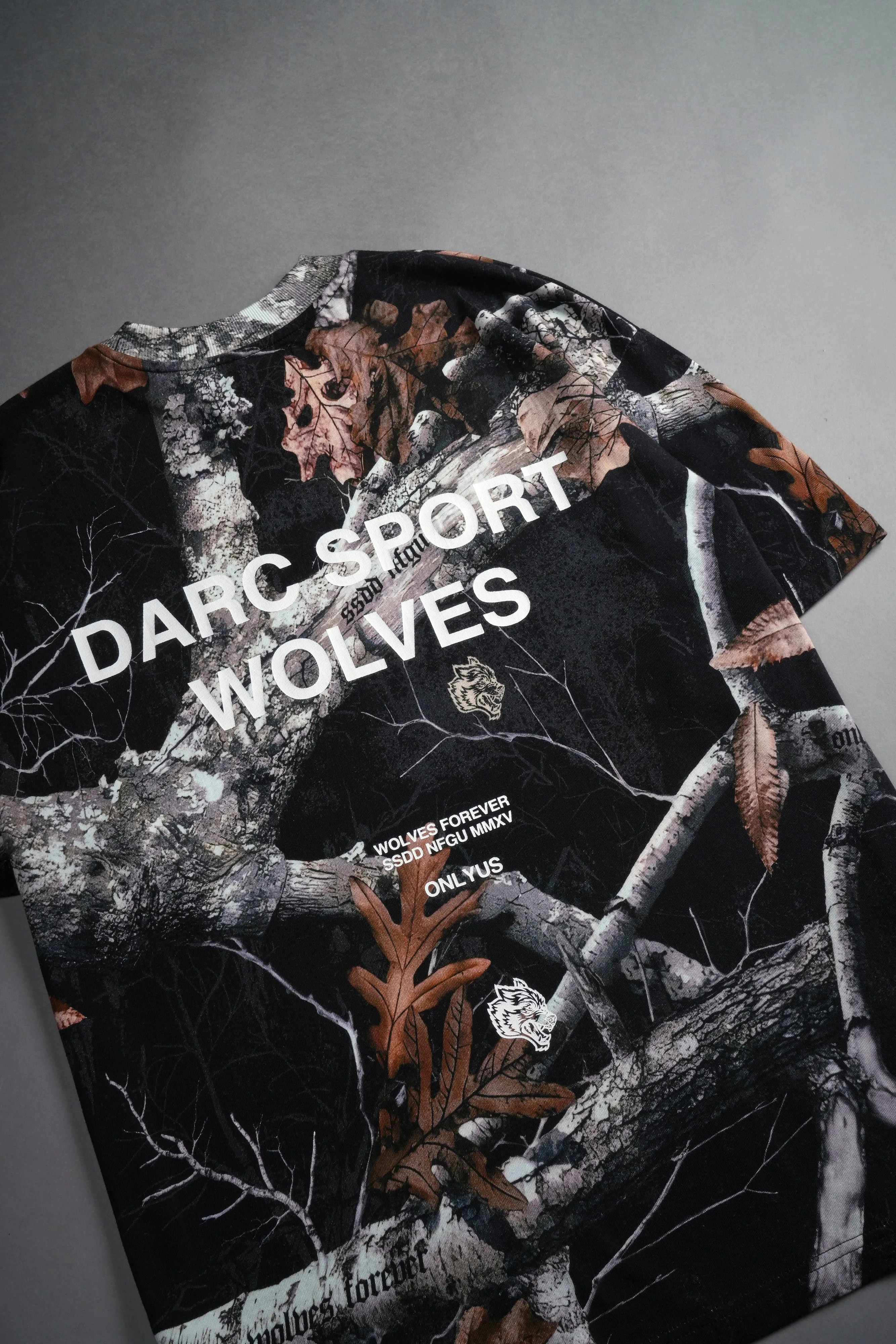 Darc Sport Wolves "Premium" Oversized Tee in Darc Woodland Camo