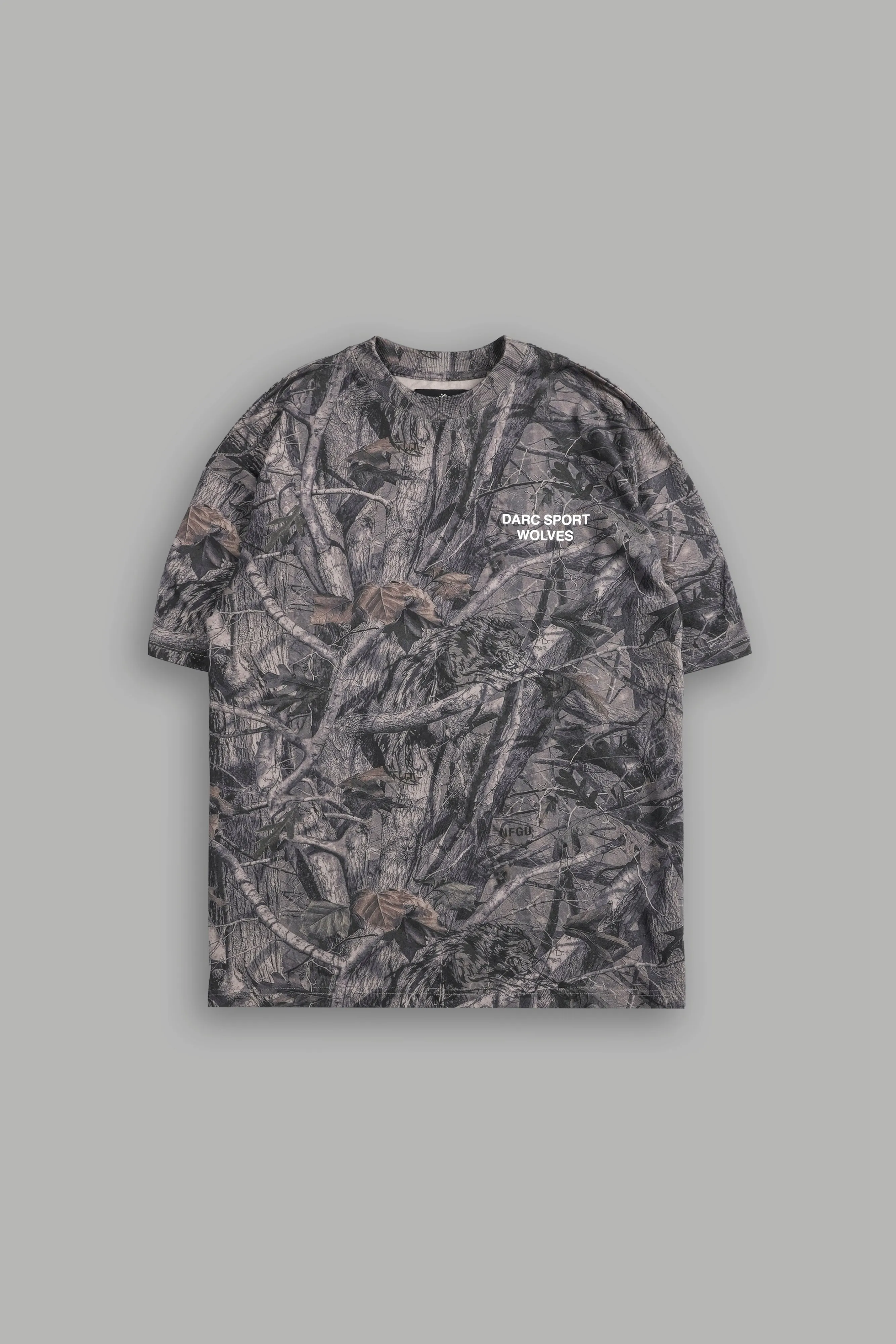 Darc Sport Wolves "Premium" Oversized Tee in Driftwood Wolf Forest Camo