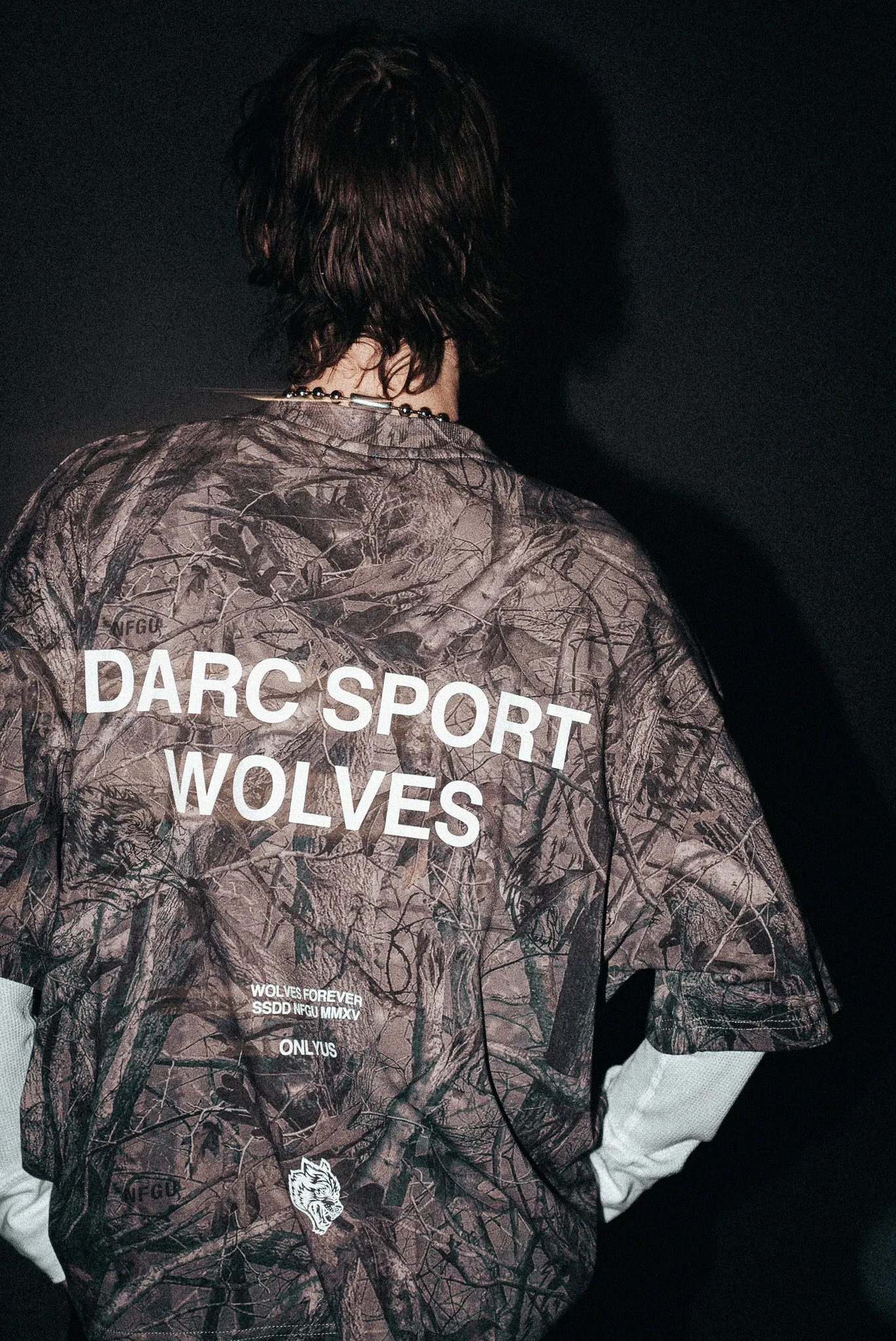 Darc Sport Wolves "Premium" Oversized Tee in Driftwood Wolf Forest Camo