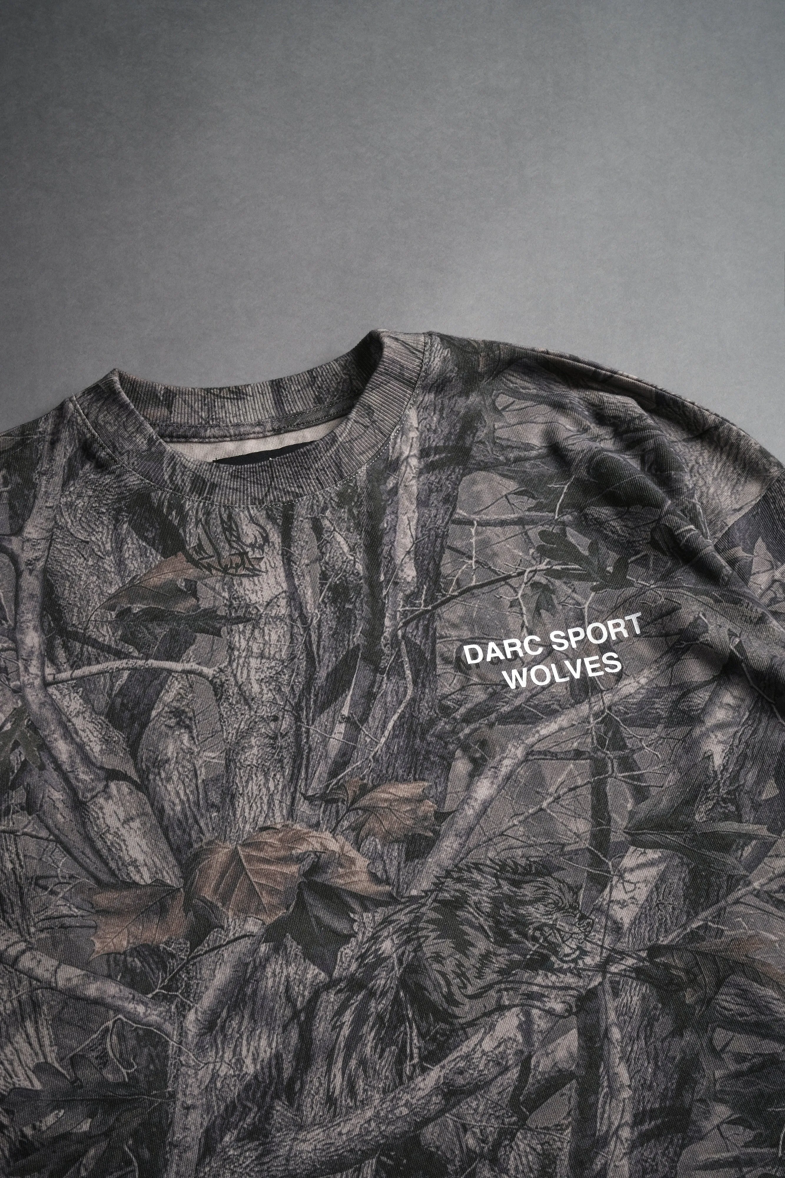 Darc Sport Wolves "Premium" Oversized Tee in Driftwood Wolf Forest Camo