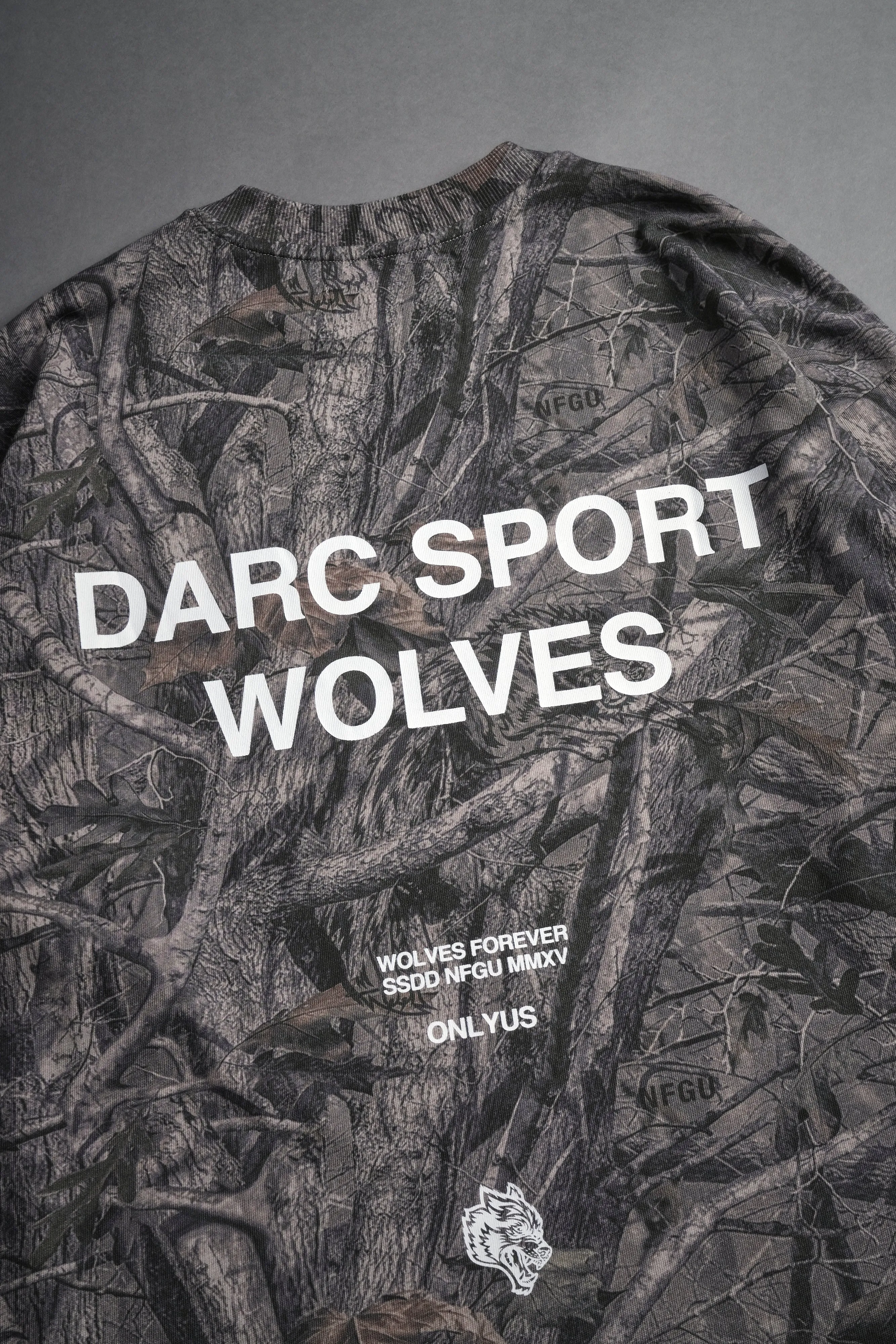 Darc Sport Wolves "Premium" Oversized Tee in Driftwood Wolf Forest Camo