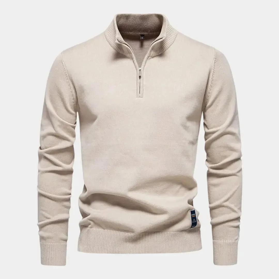 Essential Quarter-Zip Jumper Sweater - Cross & Crown