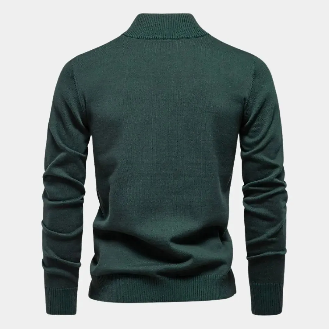 Essential Quarter-Zip Jumper Sweater - Cross & Crown