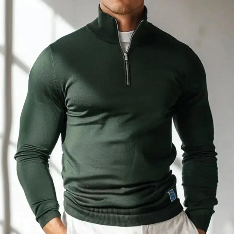Essential Quarter-Zip Jumper Sweater - Cross & Crown