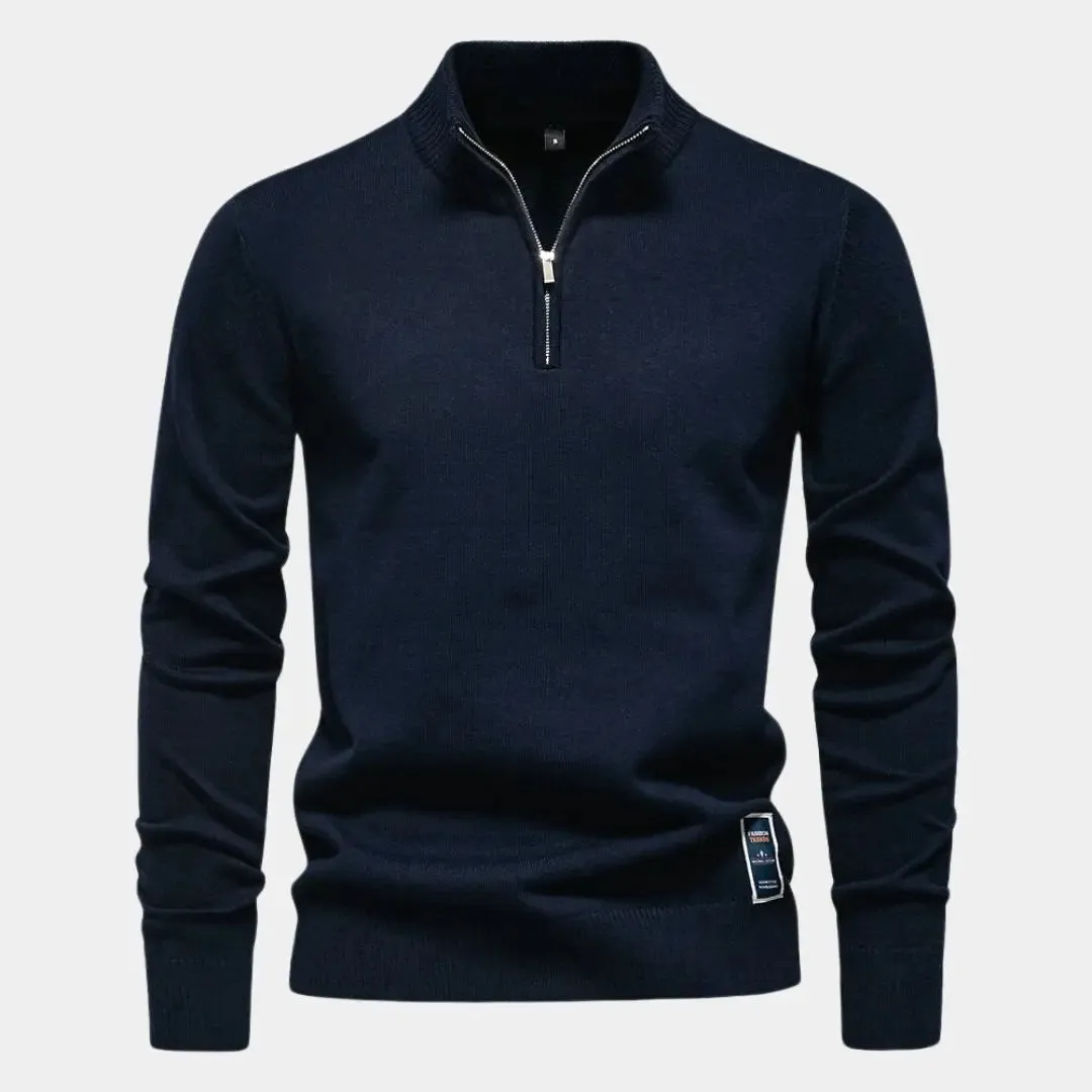 Essential Quarter-Zip Jumper Sweater - Cross & Crown