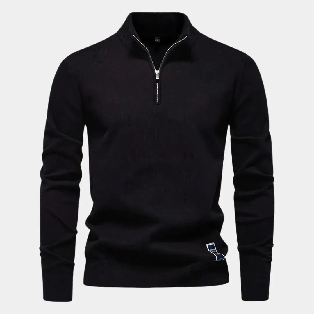 Essential Quarter-Zip Jumper Sweater - Cross & Crown