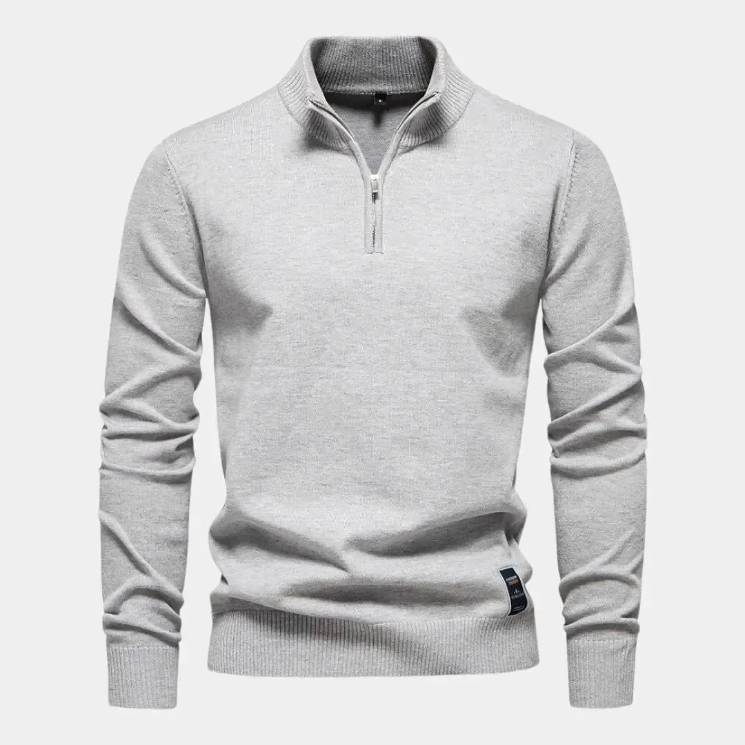 Essential Quarter-Zip Jumper Sweater - Cross & Crown
