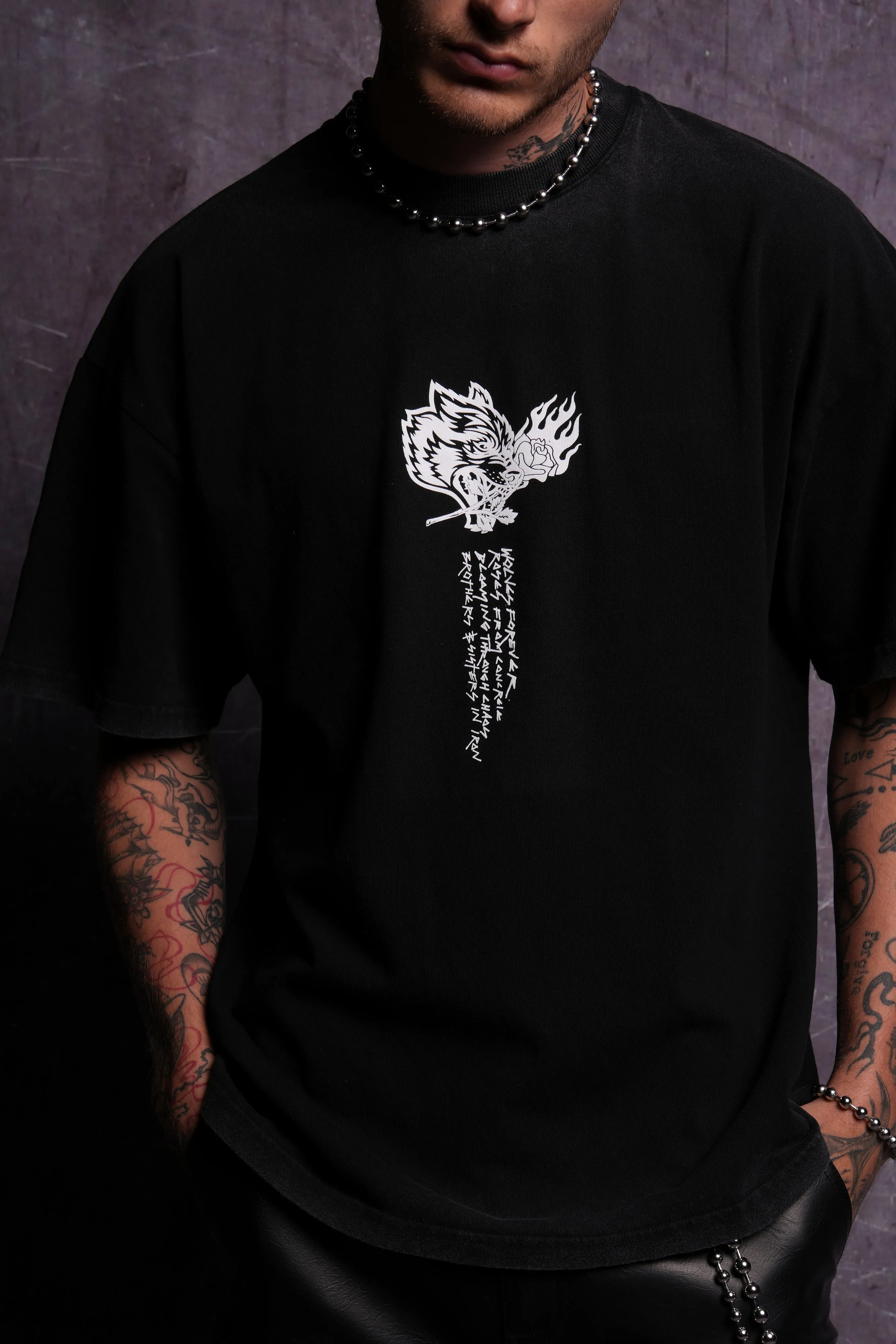 Eternal Fire "Premium" Oversized Tee in Black