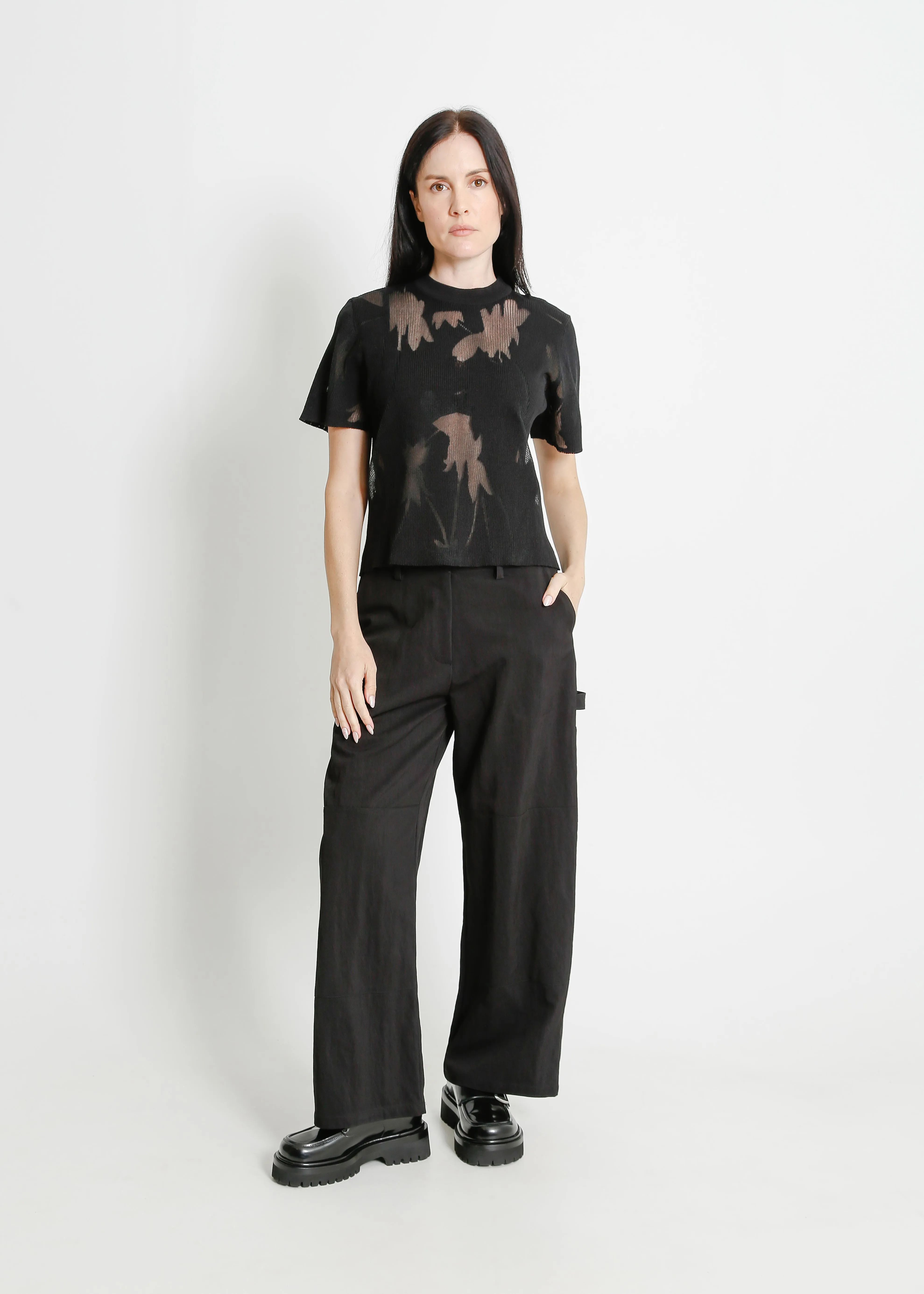 GAYA KNIT TEE / BLACK