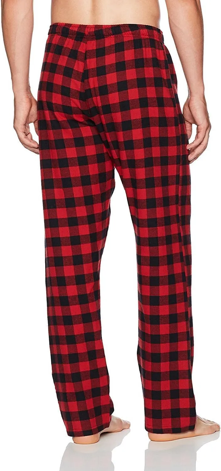 Hanes Ultimate Men's Flannel Pant, Black/White, Small
