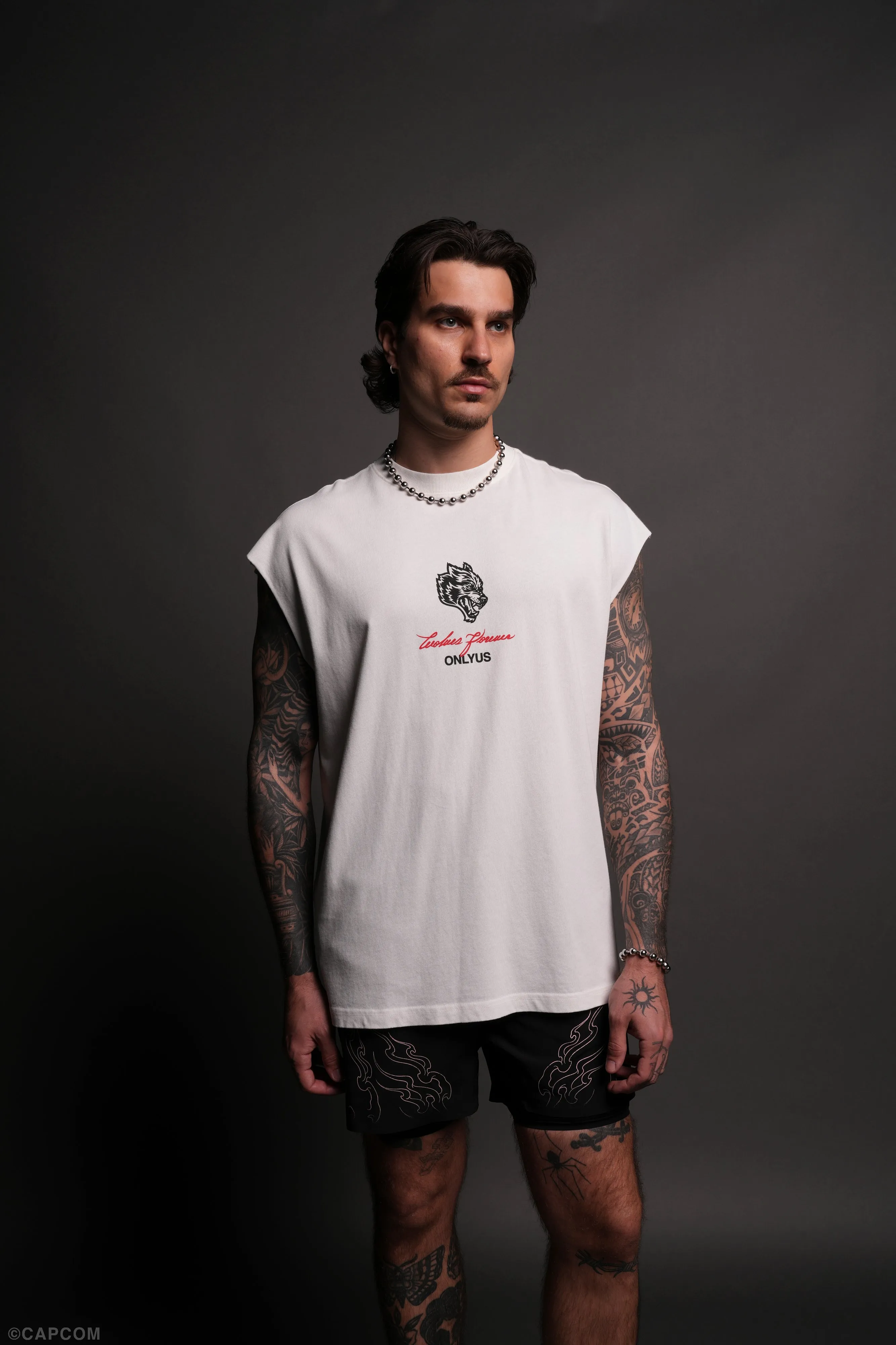 House Of Wolves "Premium" Muscle Tee in Cream