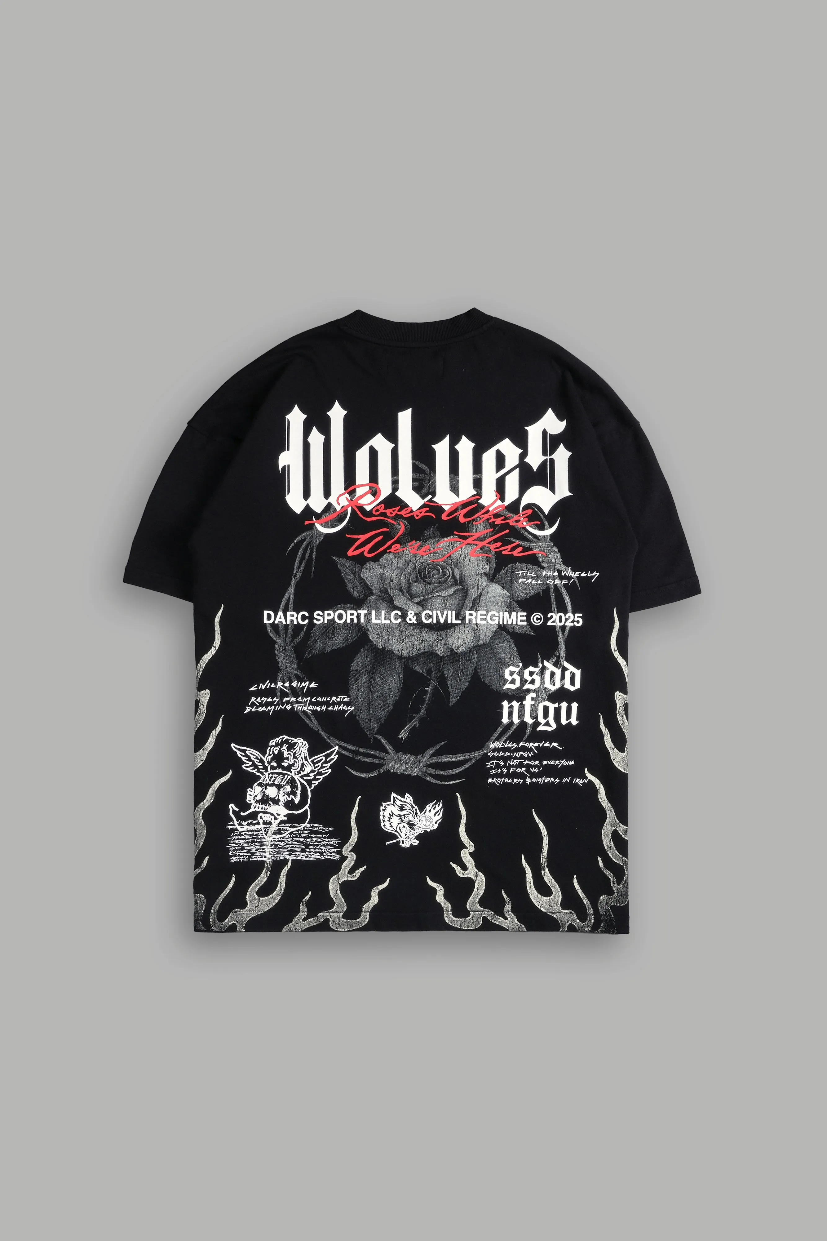 Infernal Bloom "Premium" Oversized Tee in Black