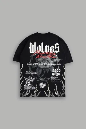 Infernal Bloom "Premium" Oversized Tee in Black