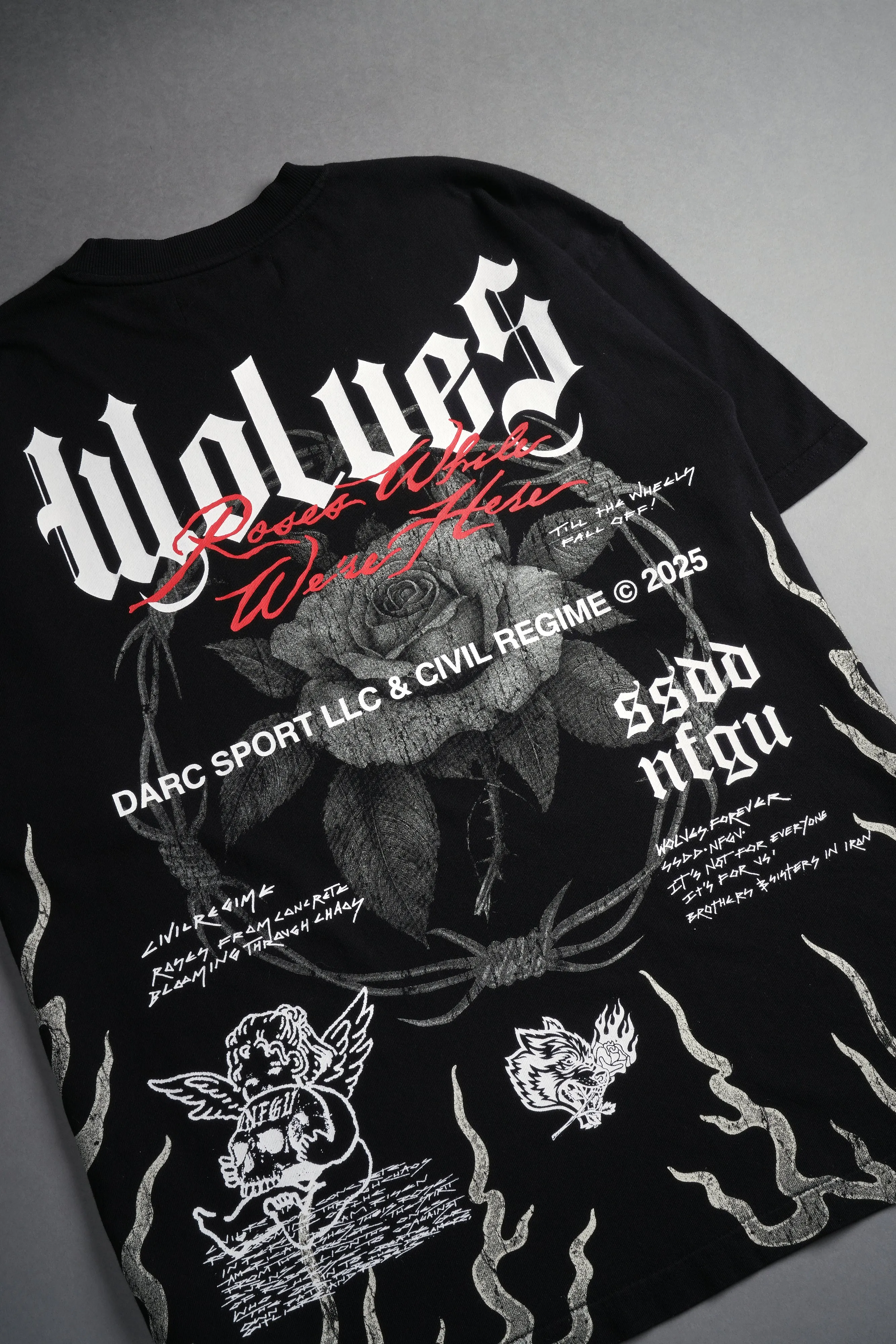 Infernal Bloom "Premium" Oversized Tee in Black