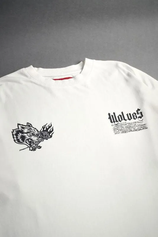 Infernal Bloom "Premium" Oversized Tee in Cream