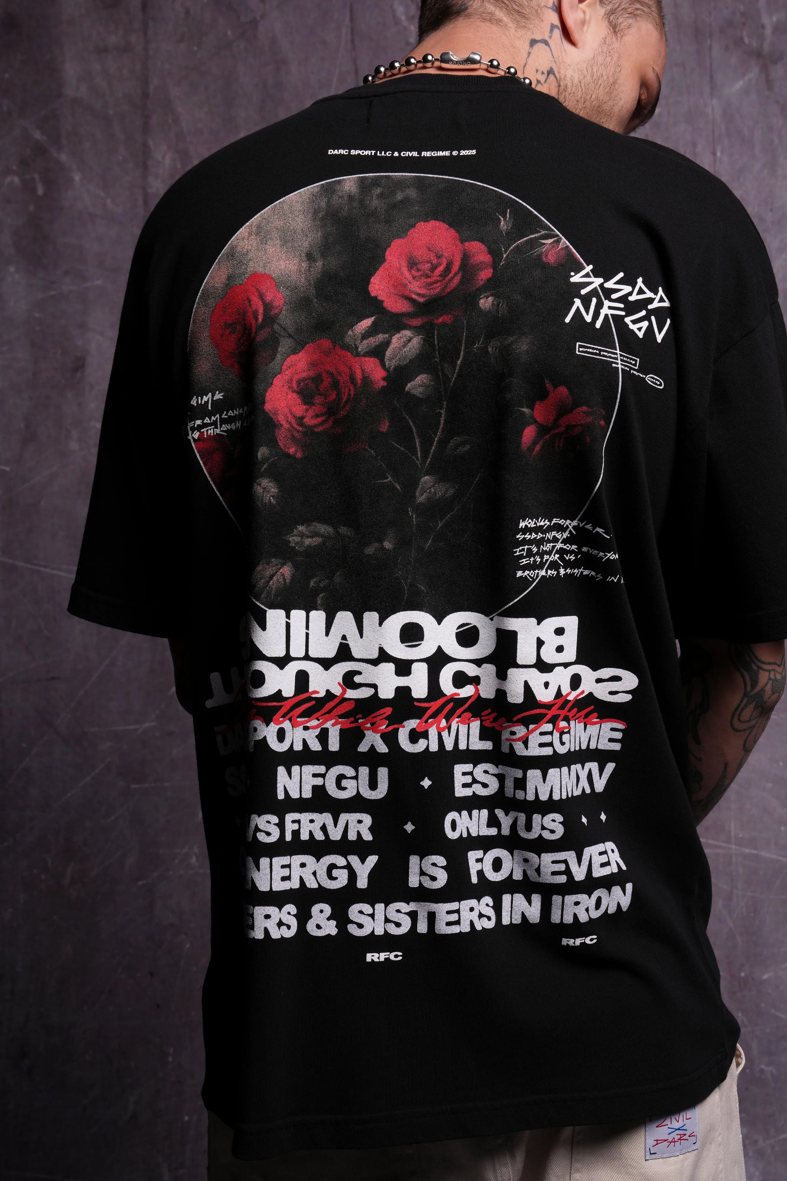 Iron Roses "Premium" Oversized Tee in Black