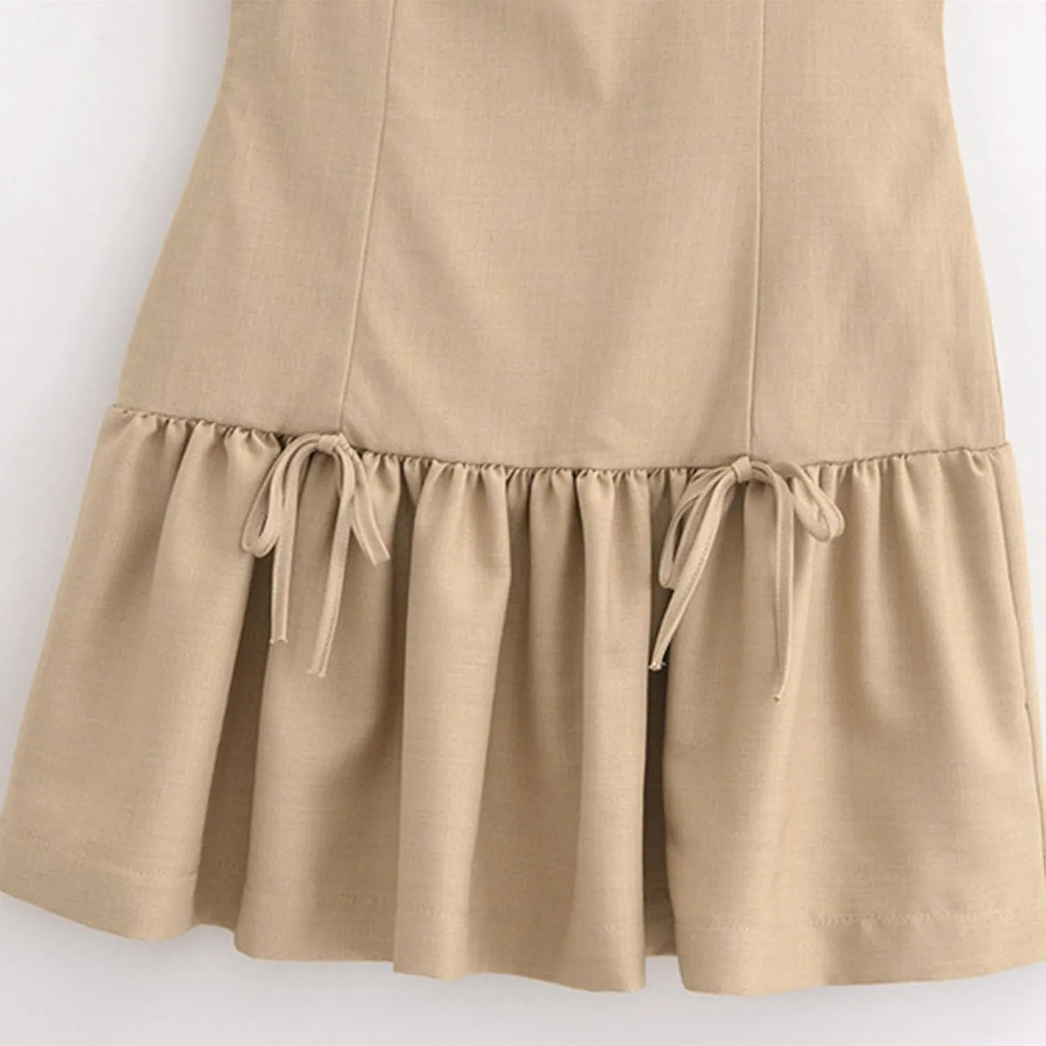 JOAU Womens Tennis Athletic Pleated Mini Dress Golf Workout Casual Crew Neck Sleeveless Bow Ruffle A-Line Short Sundress