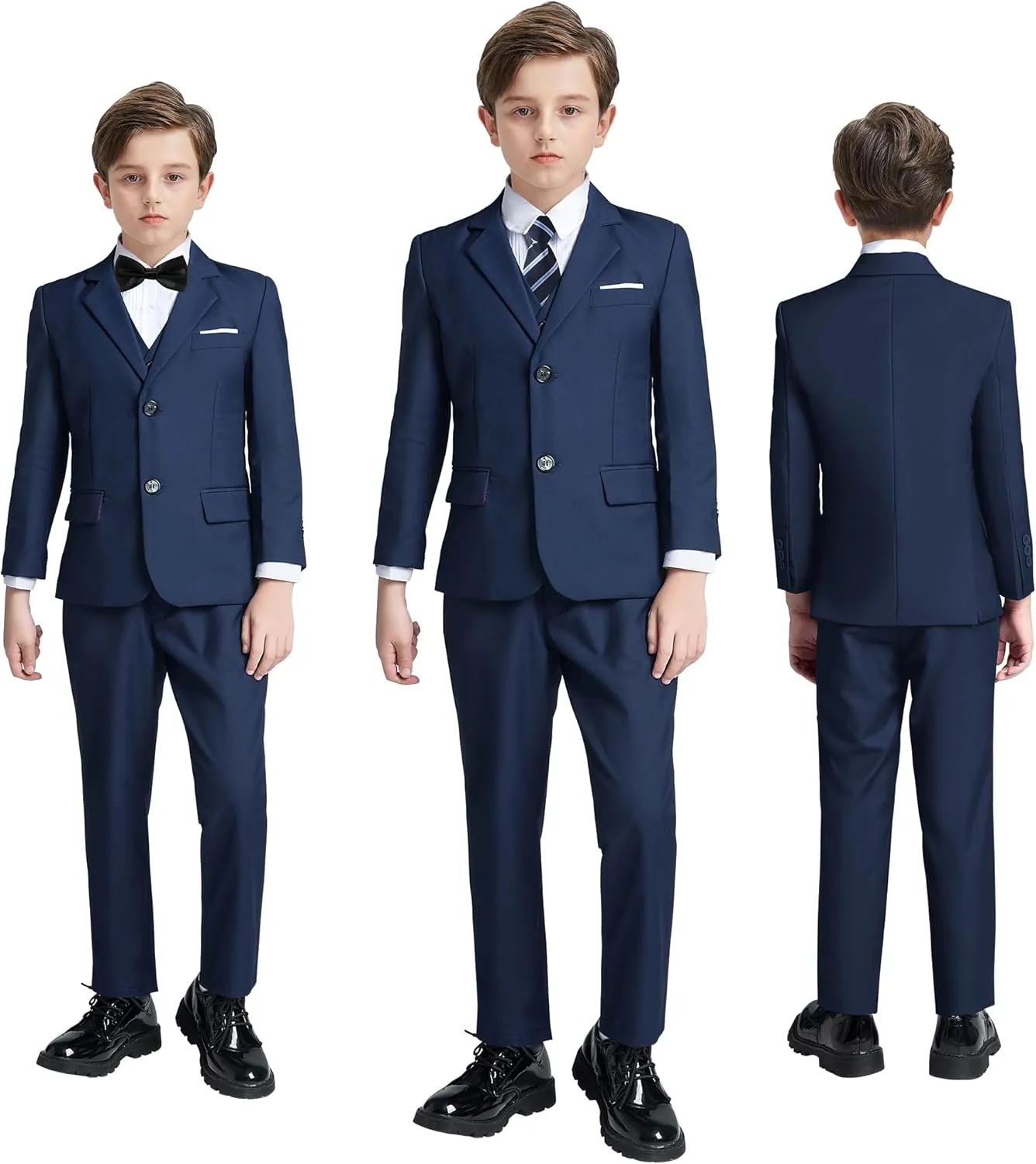 JPF Boy's Formal Suit Set Slim Fit Kids Tuxedo Suits for Wedding Teen Toddler Boy Dress Suit Outfit