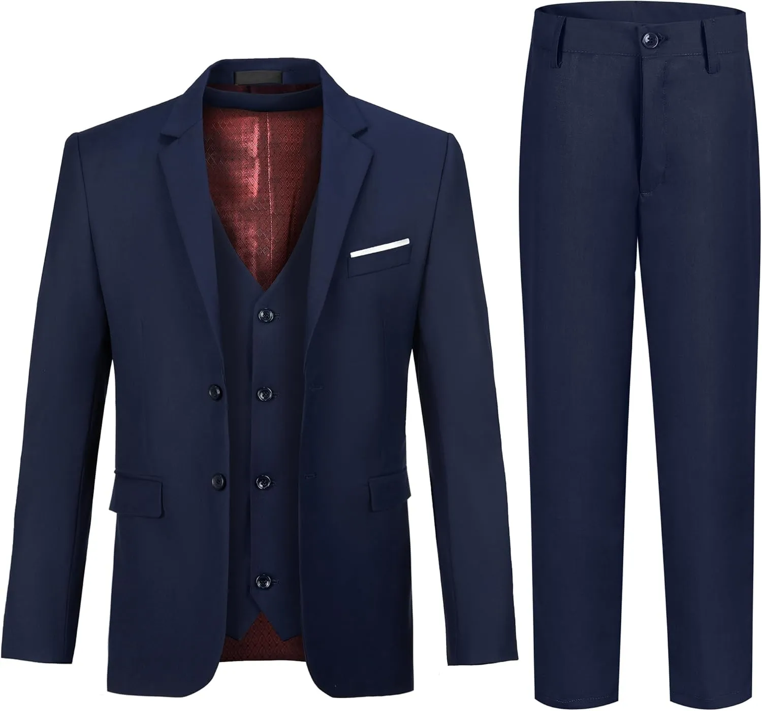 JPF Boy's Formal Suit Set Slim Fit Kids Tuxedo Suits for Wedding Teen Toddler Boy Dress Suit Outfit