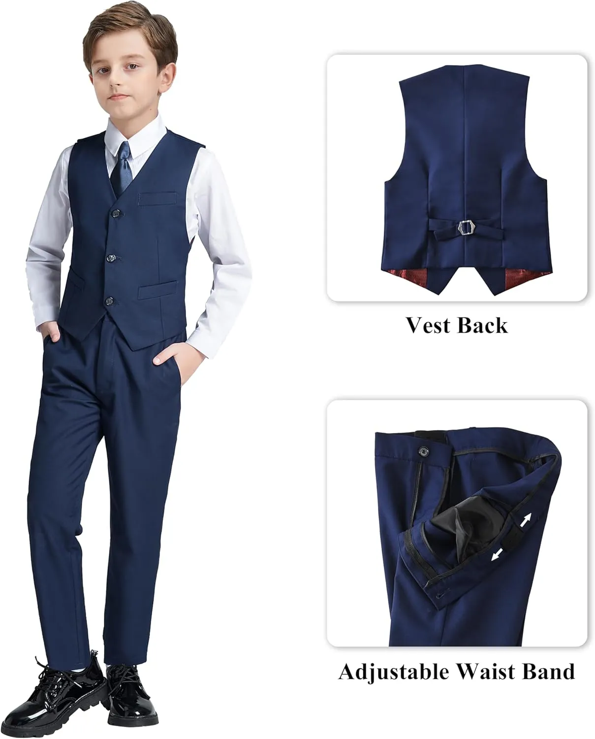JPF Boy's Formal Suit Set Slim Fit Kids Tuxedo Suits for Wedding Teen Toddler Boy Dress Suit Outfit