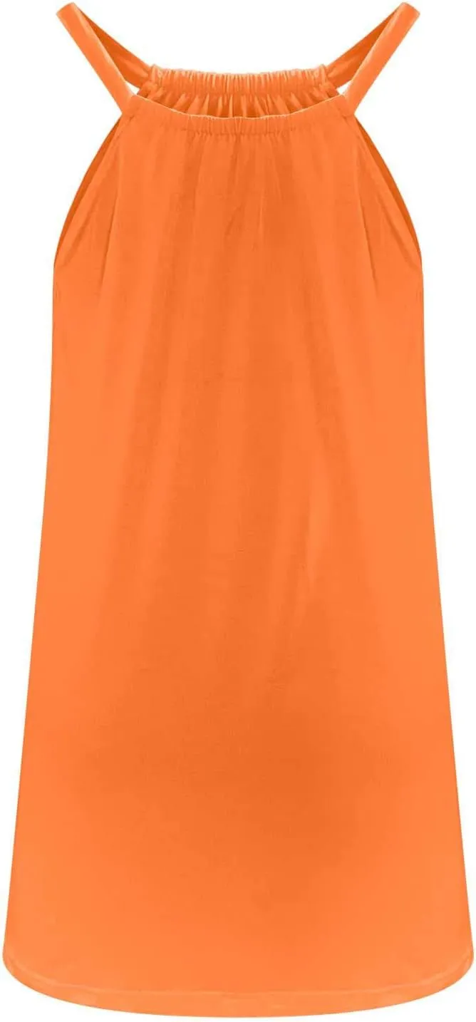 jsaierl Women Sundress Summer Sleeveless Beach Mini Dress Cute Cami Tank Dress A Line Swing Dress Casual Boho Vacation Dress