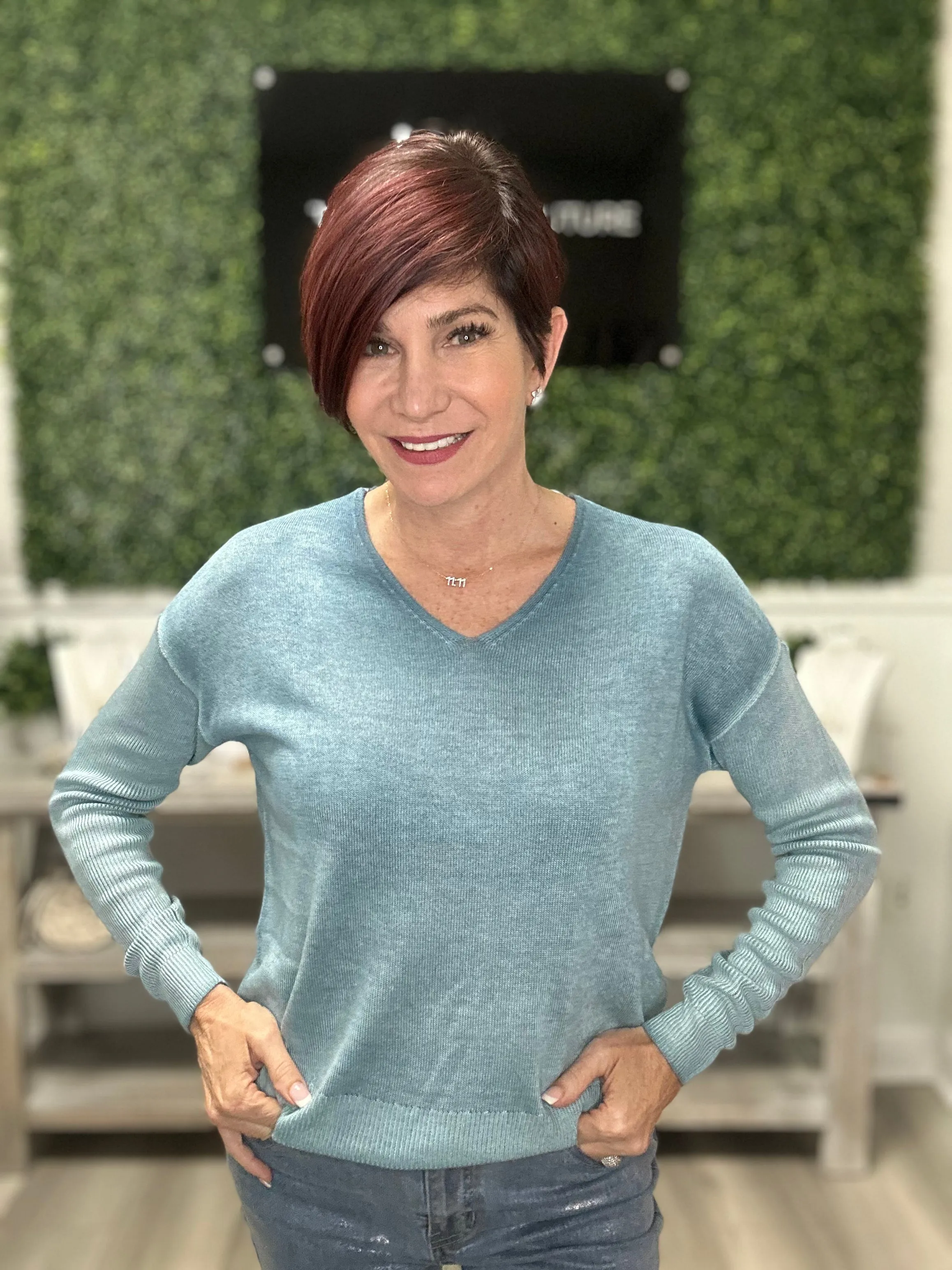 Light Knit V-Neck Sweater