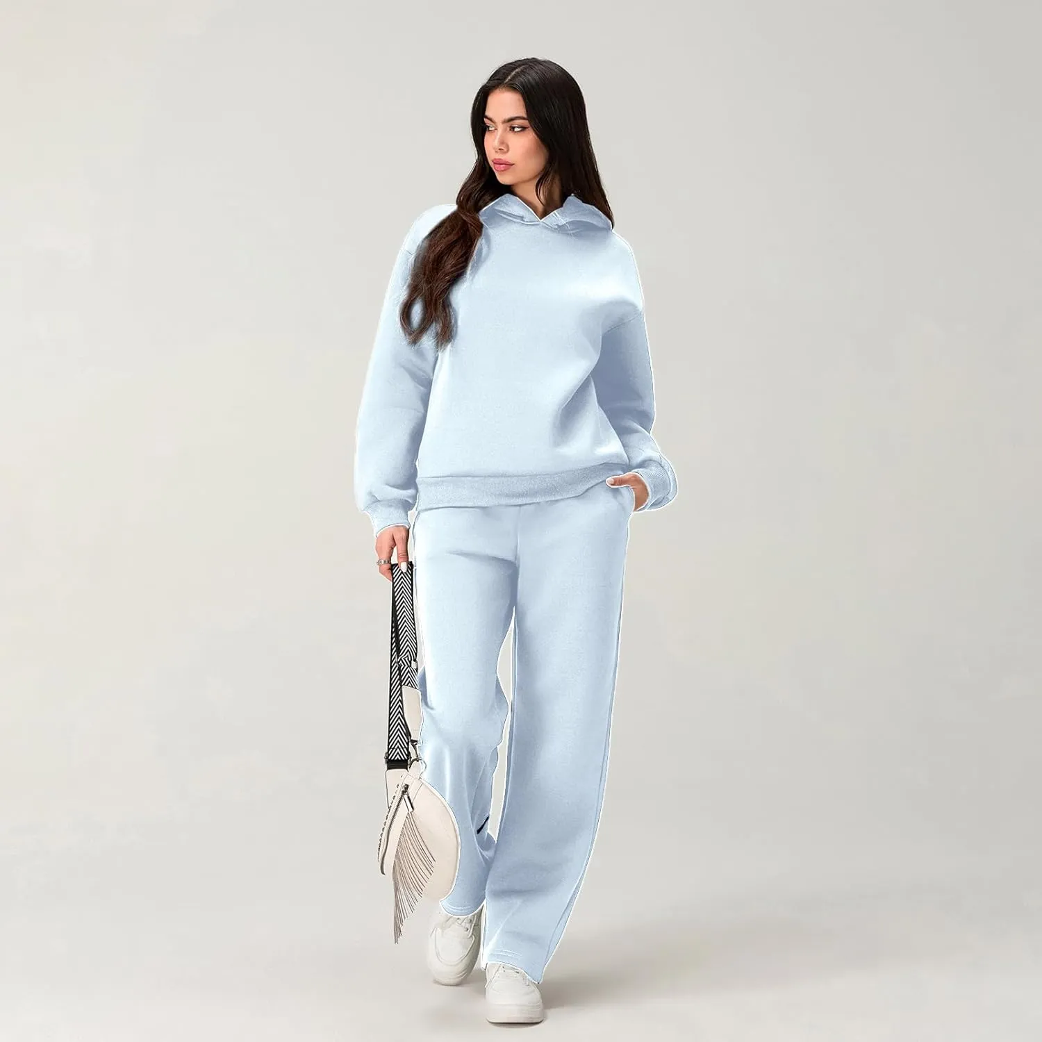 lisenraIn Women 2 Piece Tracksuit Outfits Sets Bow Print Hoodie and Sweatpants Set Casual Matching Sweat Set Loungewear