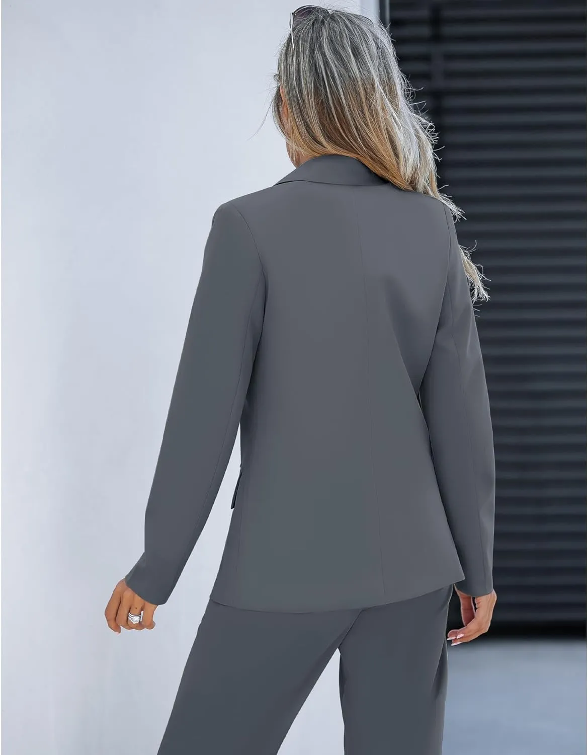 LookbookStore 2 Piece Pant Suits for Women Dressy Blazer High Waisted Straight Leg Pants Sets Business Casual Outfits