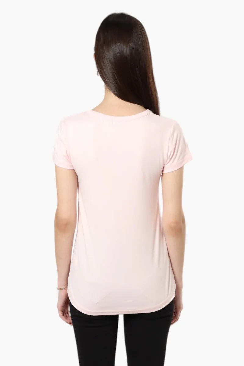 Magazine Henley Zip Pocket Tee - Blush