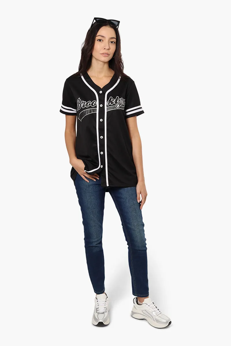 Mecca Brooklyn Printed Baseball Tee - Black