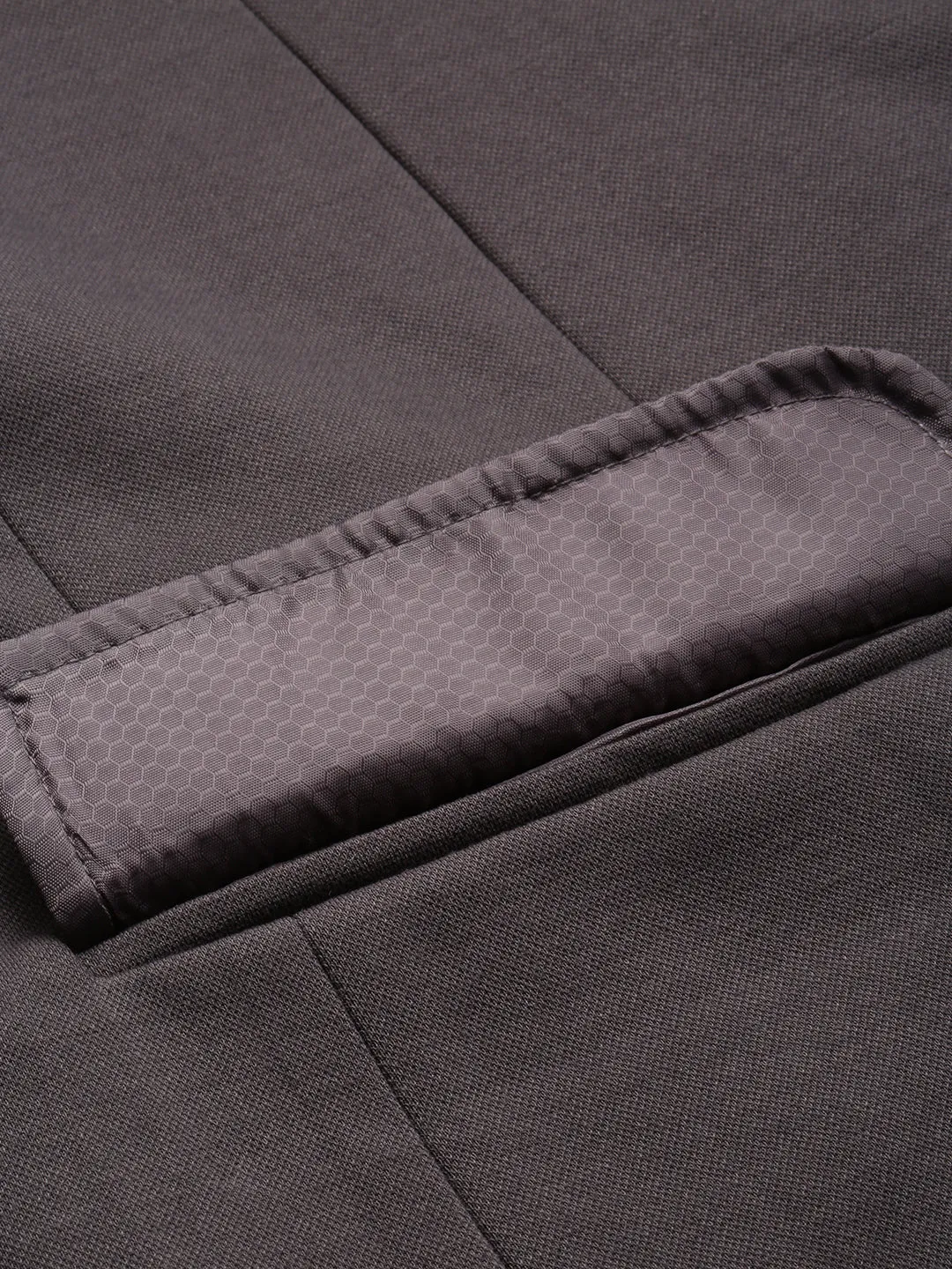Men Grey Slim-Fit Single Breasted Blazer