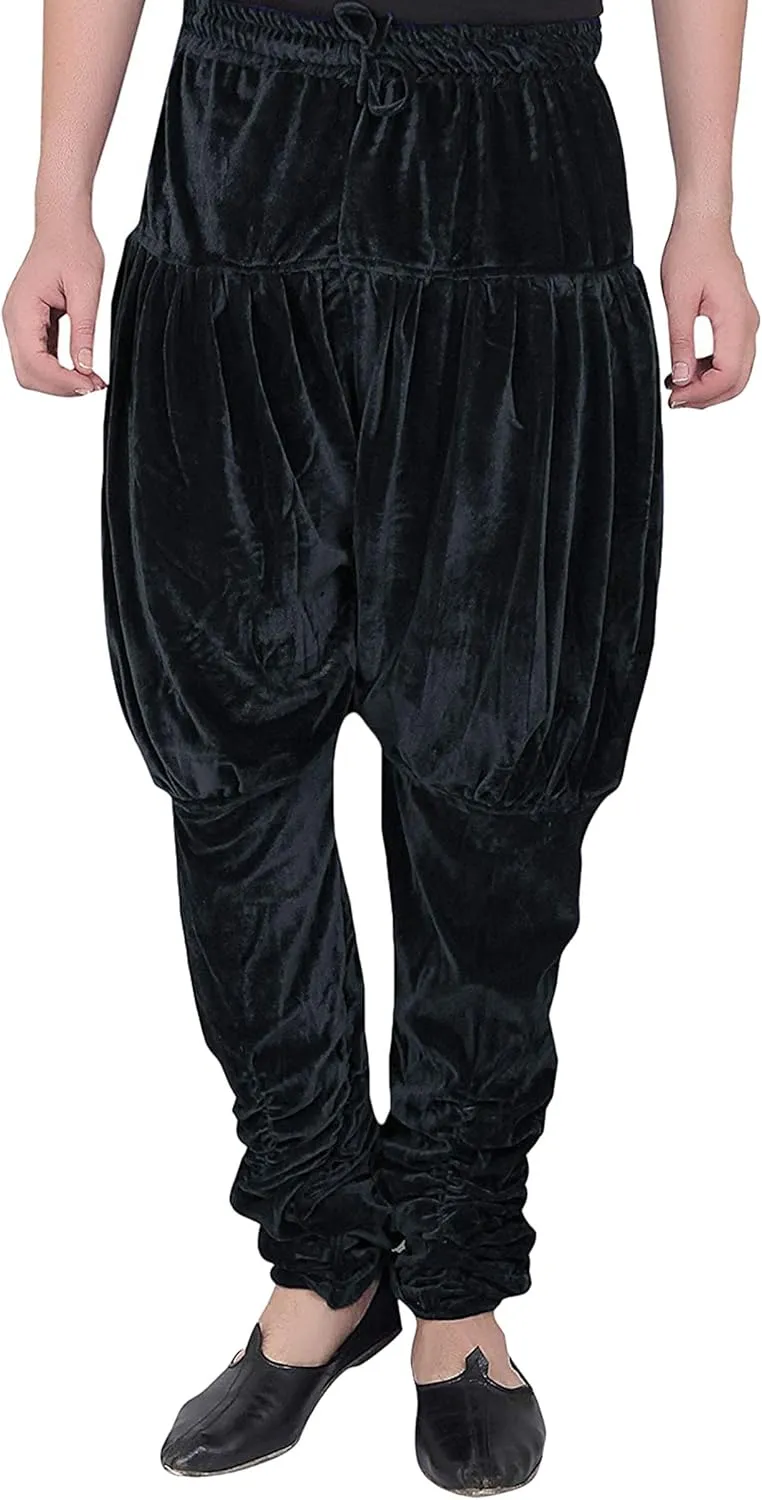 Men Harem Pants Velvet Elastic Waistband Handmade Wedding Festive Party Wear