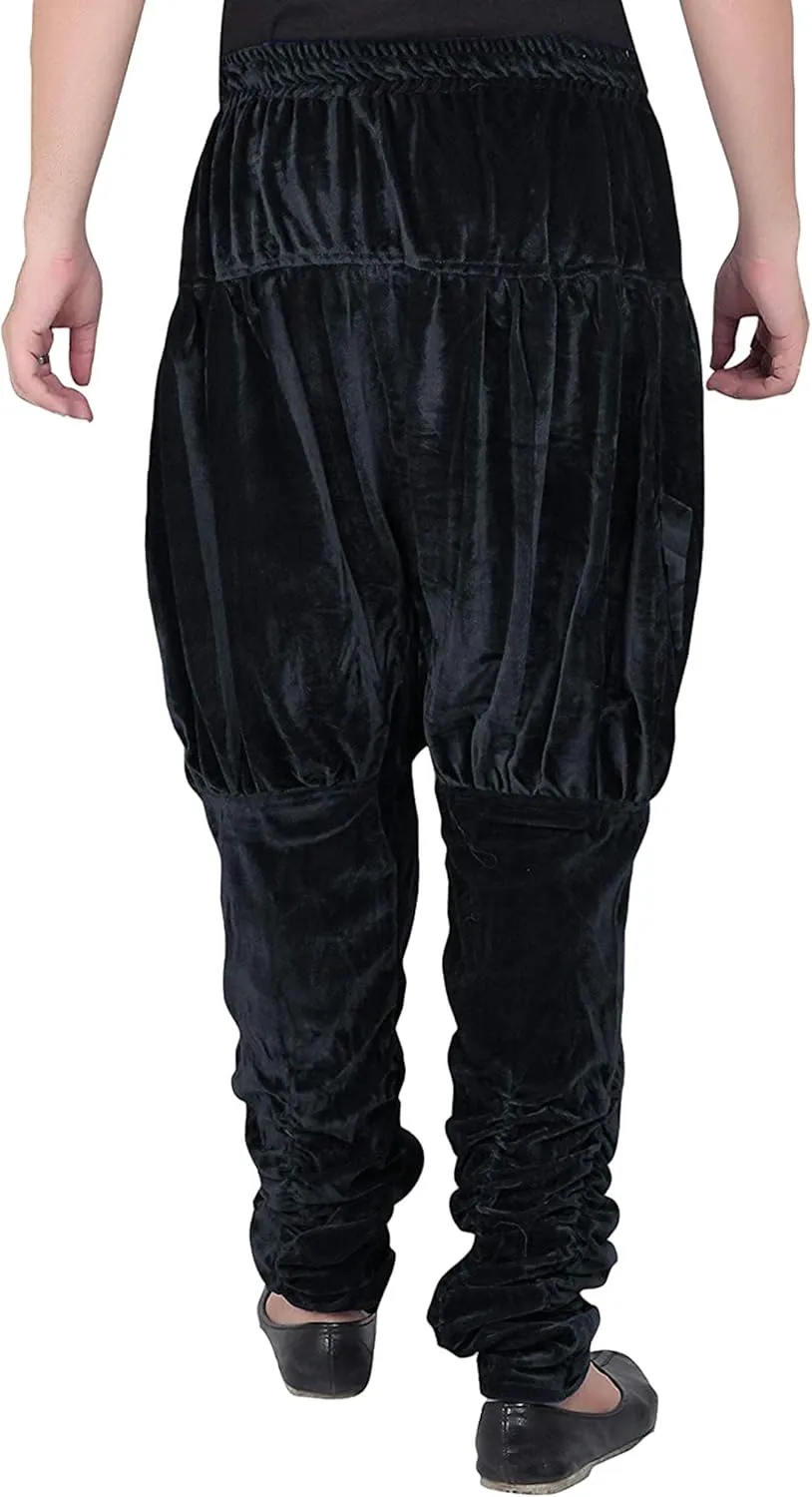 Men Harem Pants Velvet Elastic Waistband Handmade Wedding Festive Party Wear