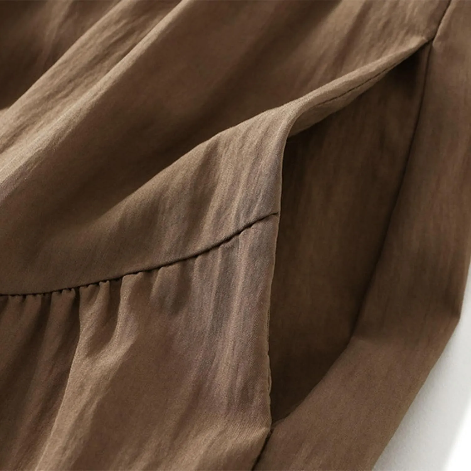 Midi Skirts for Women High Waist Elastic Pleated Casual Long Skirt 2024 Summer Solid Color Loose Flowy A-line Skirts