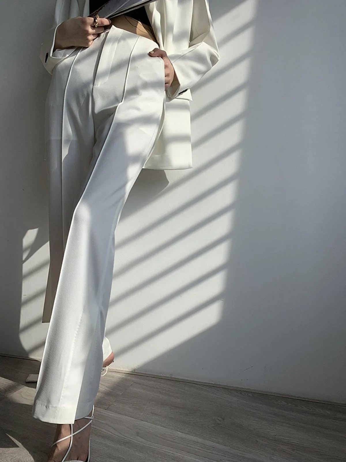 Notch Lapel Wrap Blazer - White