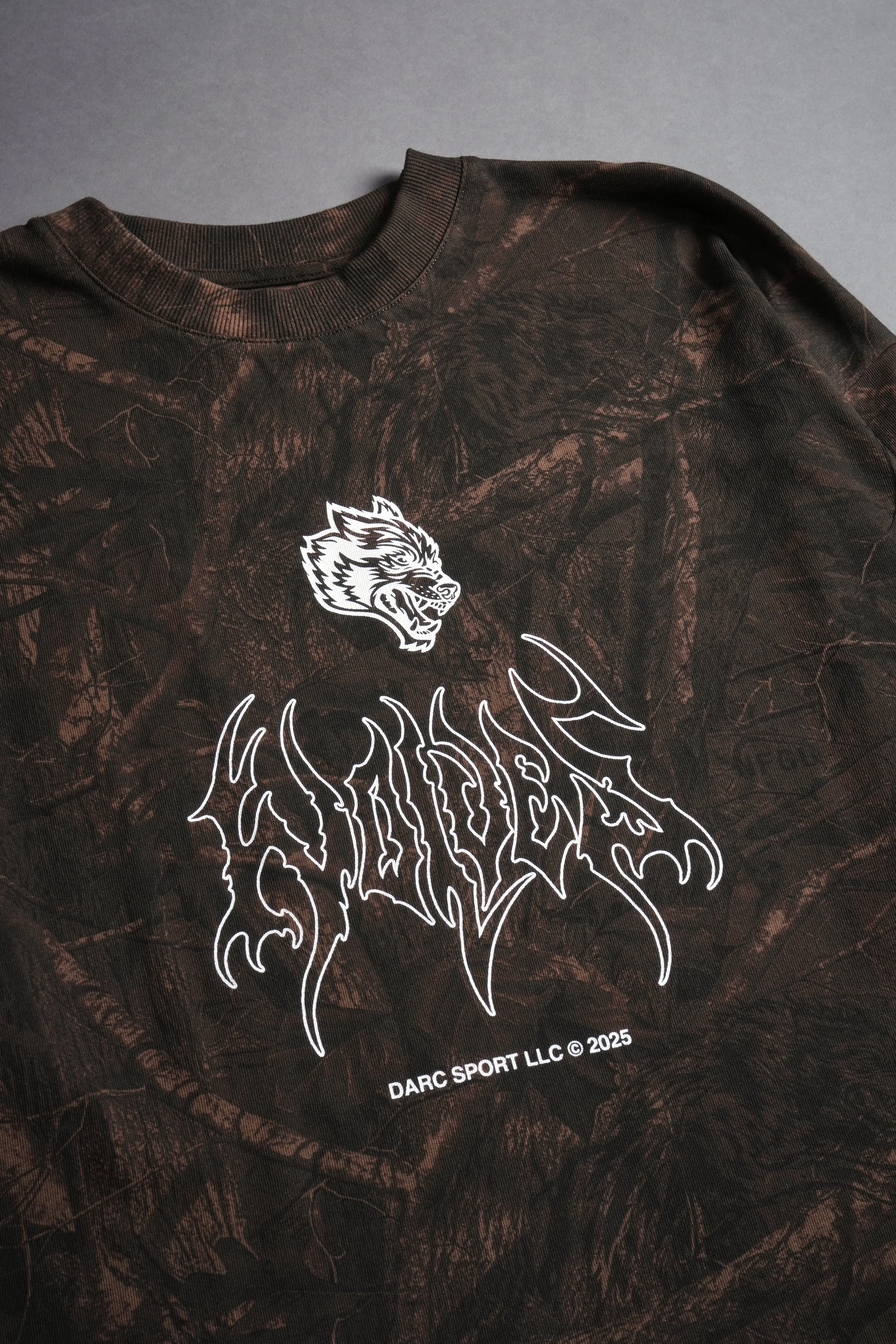 Origin Hesh "Premium" Oversized Tee in Brown Driftwood Forest Camo