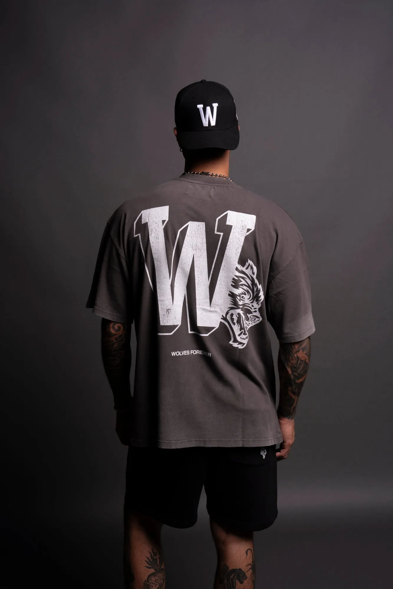 Our Stamp "Premium" Oversized Tee in Wolf Gray