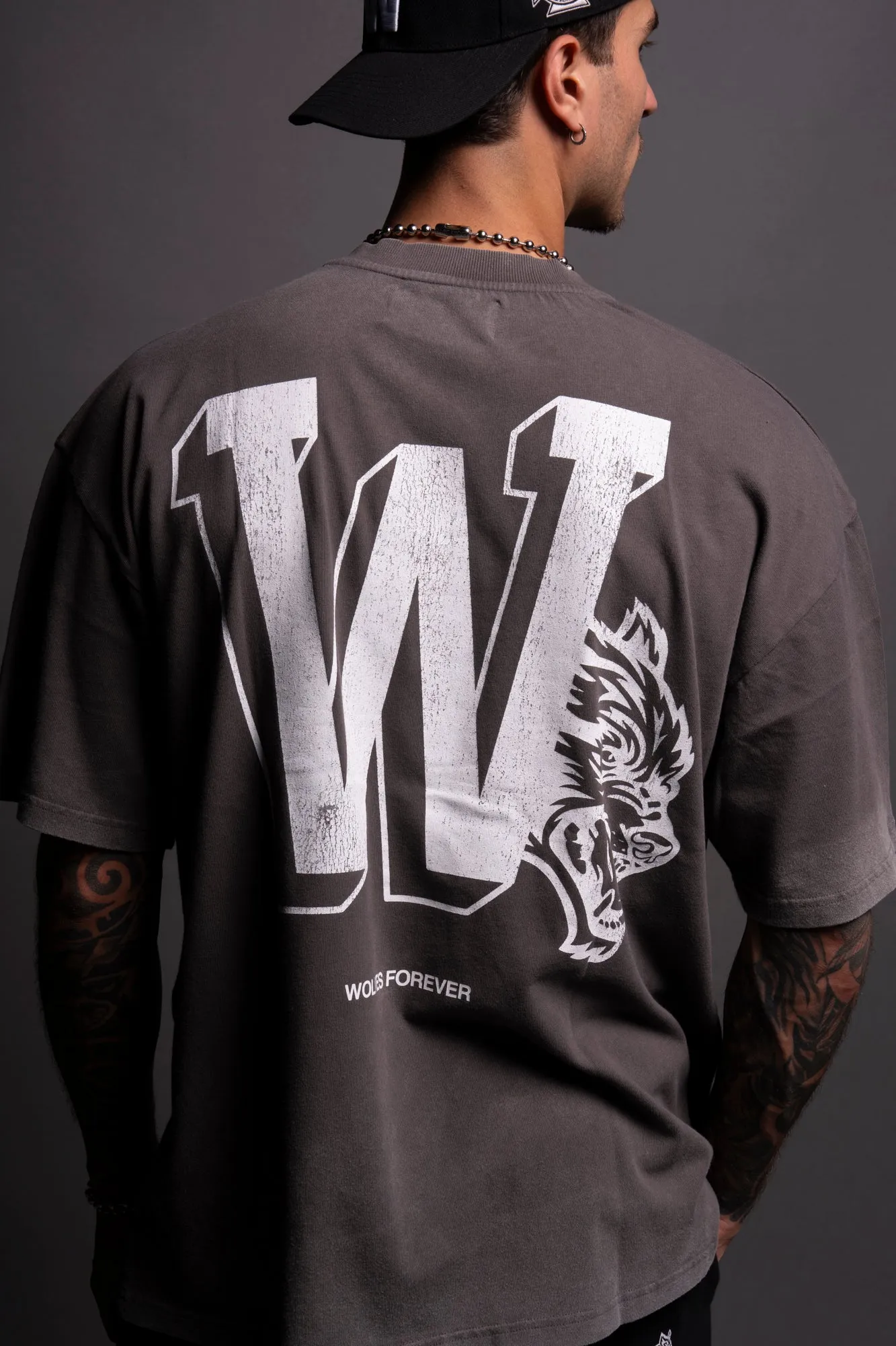 Our Stamp "Premium" Oversized Tee in Wolf Gray