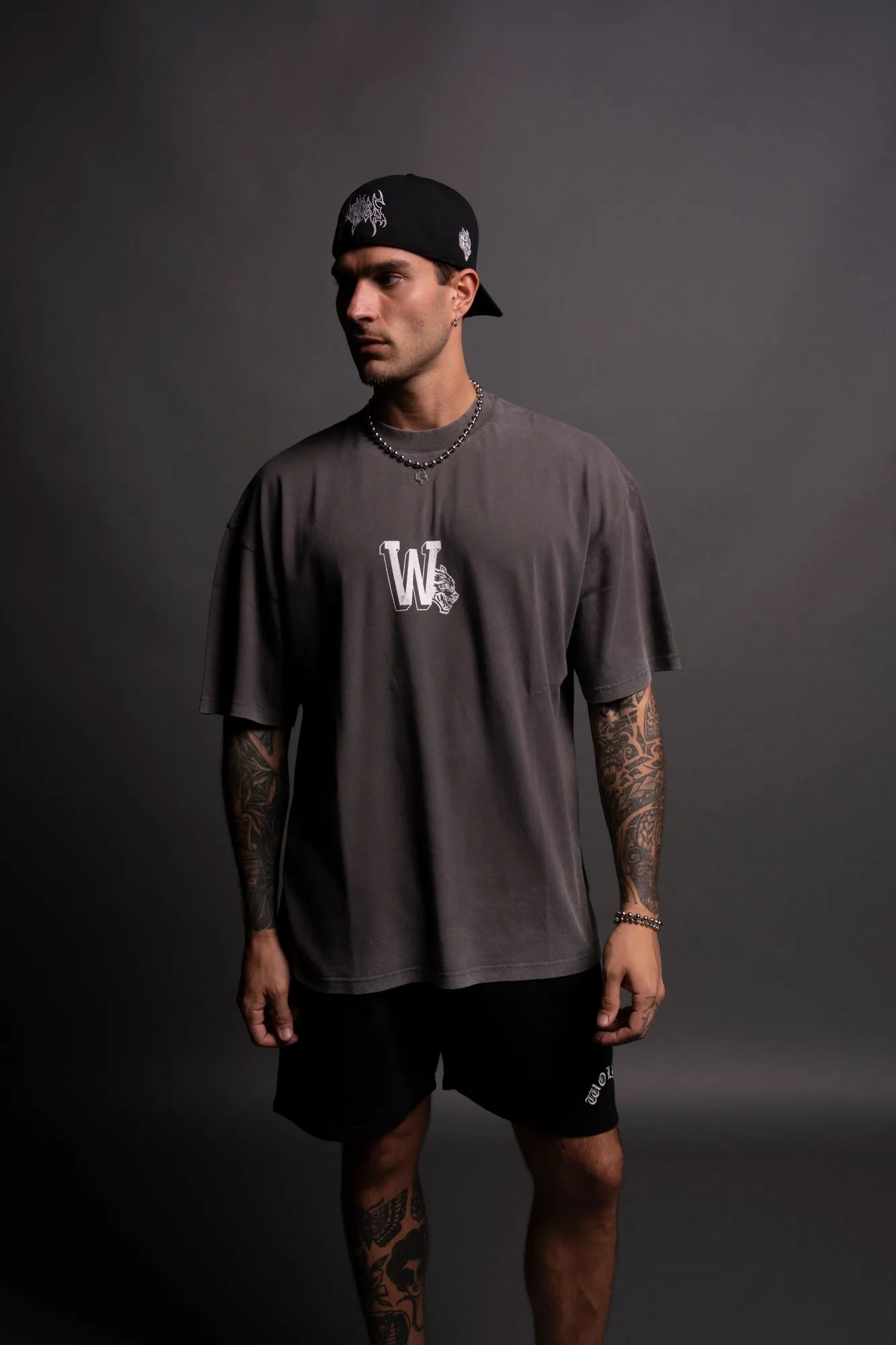 Our Stamp "Premium" Oversized Tee in Wolf Gray