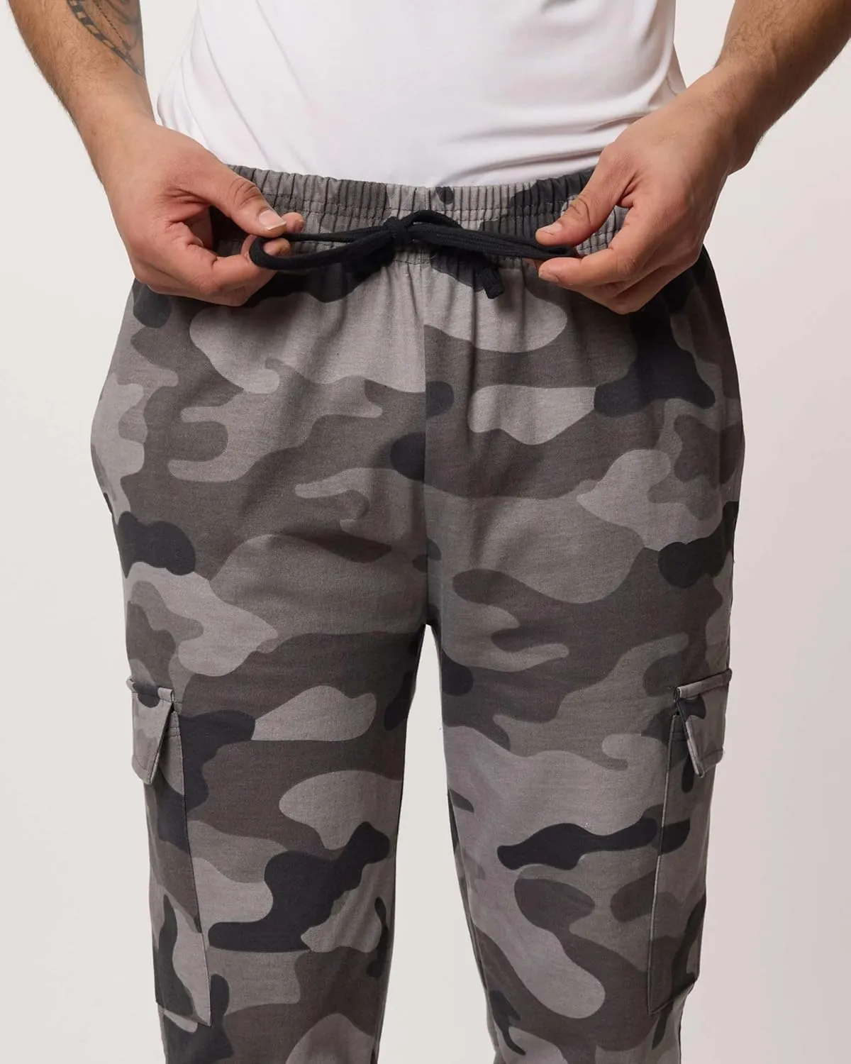 Real Essentials 3 Pack: Men's Tech Fleece Open Bottom Cargo Sweatpants with Pockets (Available in Big & Tall)