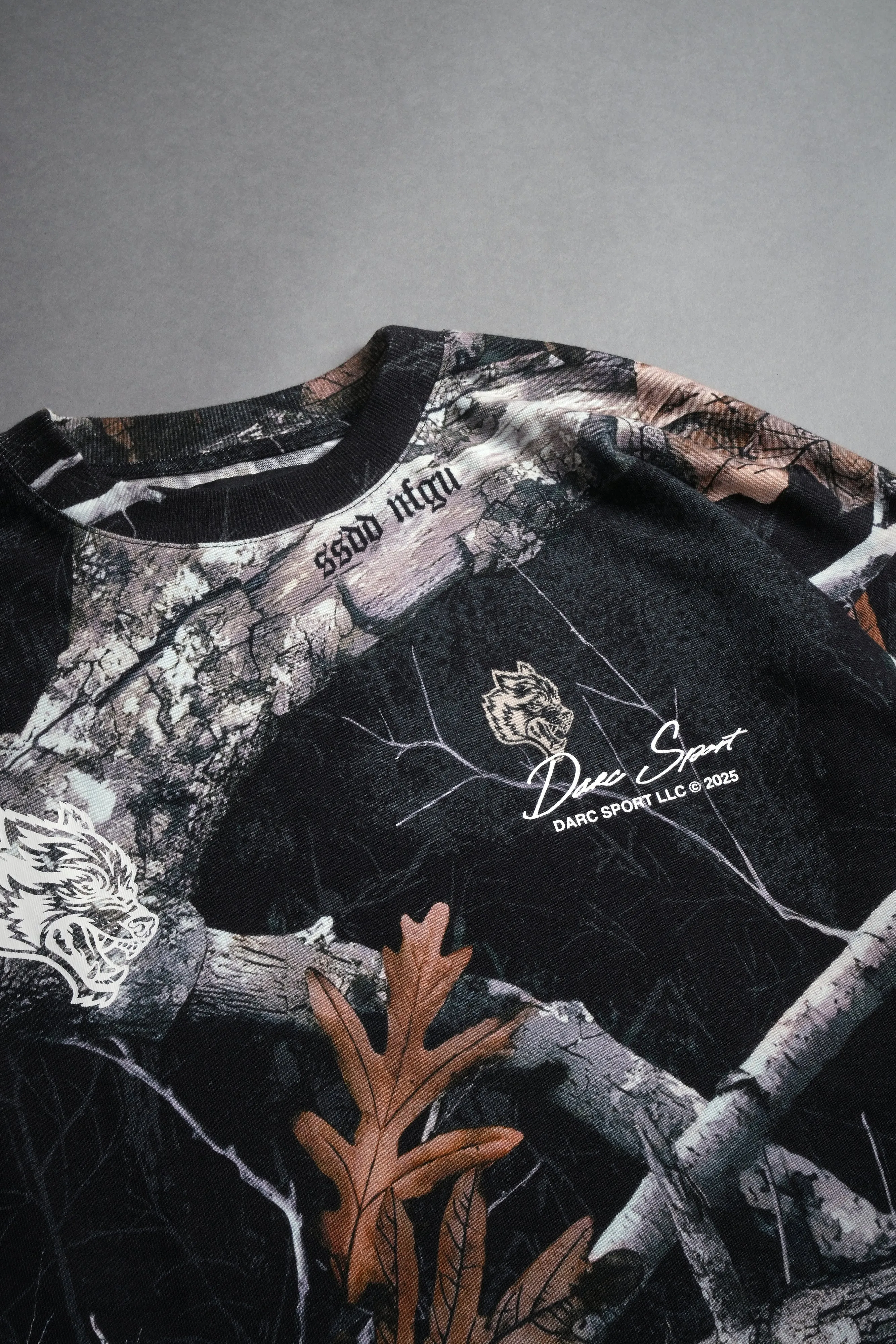 Respect The Wolves "Premium" Oversized Tee in Darc Woodland Camo