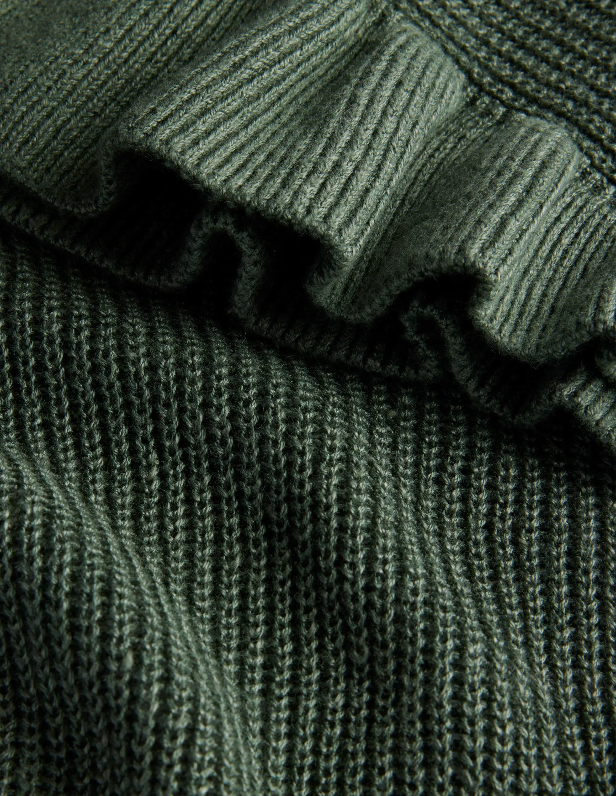 Ribbed Frill Linen Vest-Alder