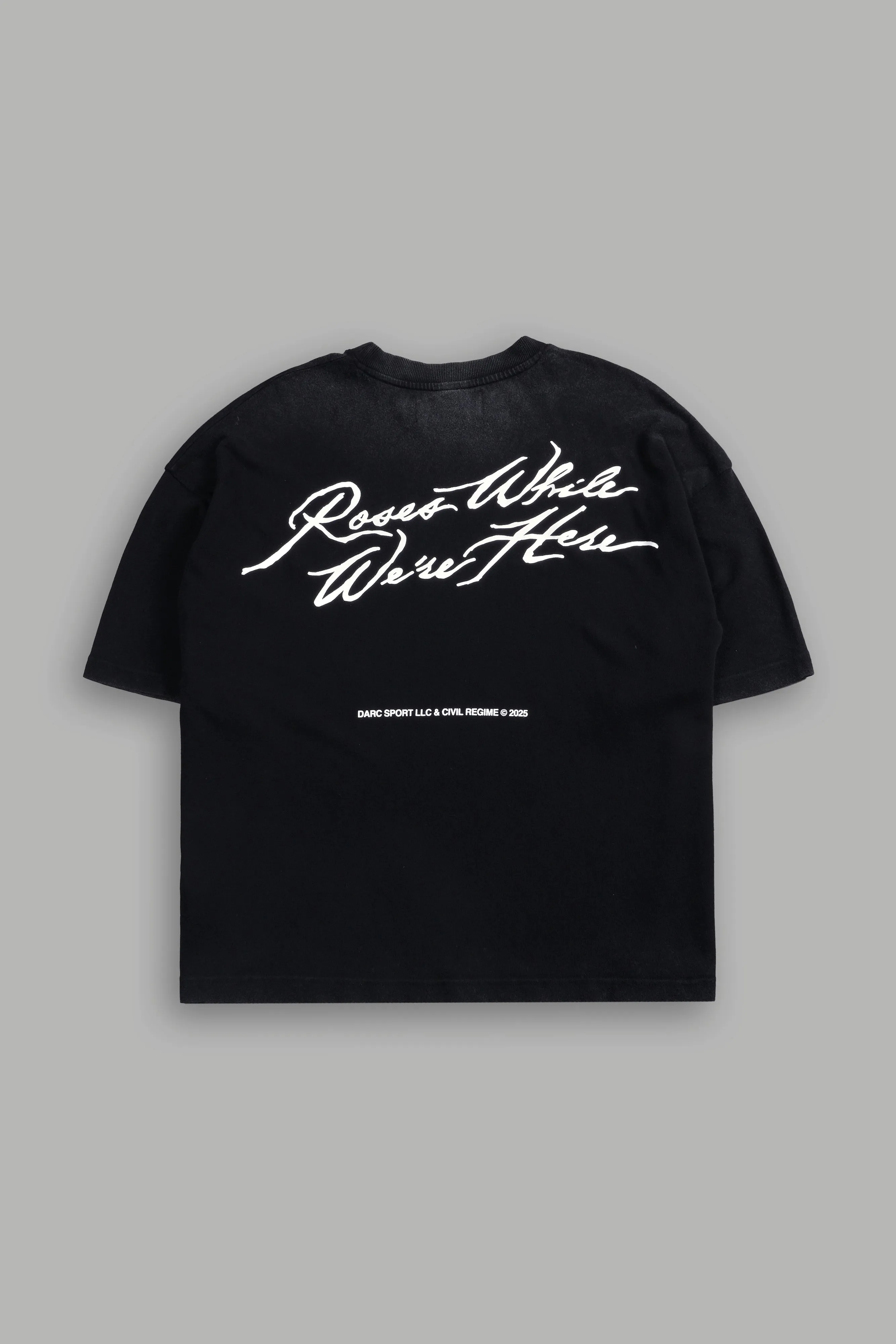 Roses While We're Here "Premium" Box Cut Tee in Black