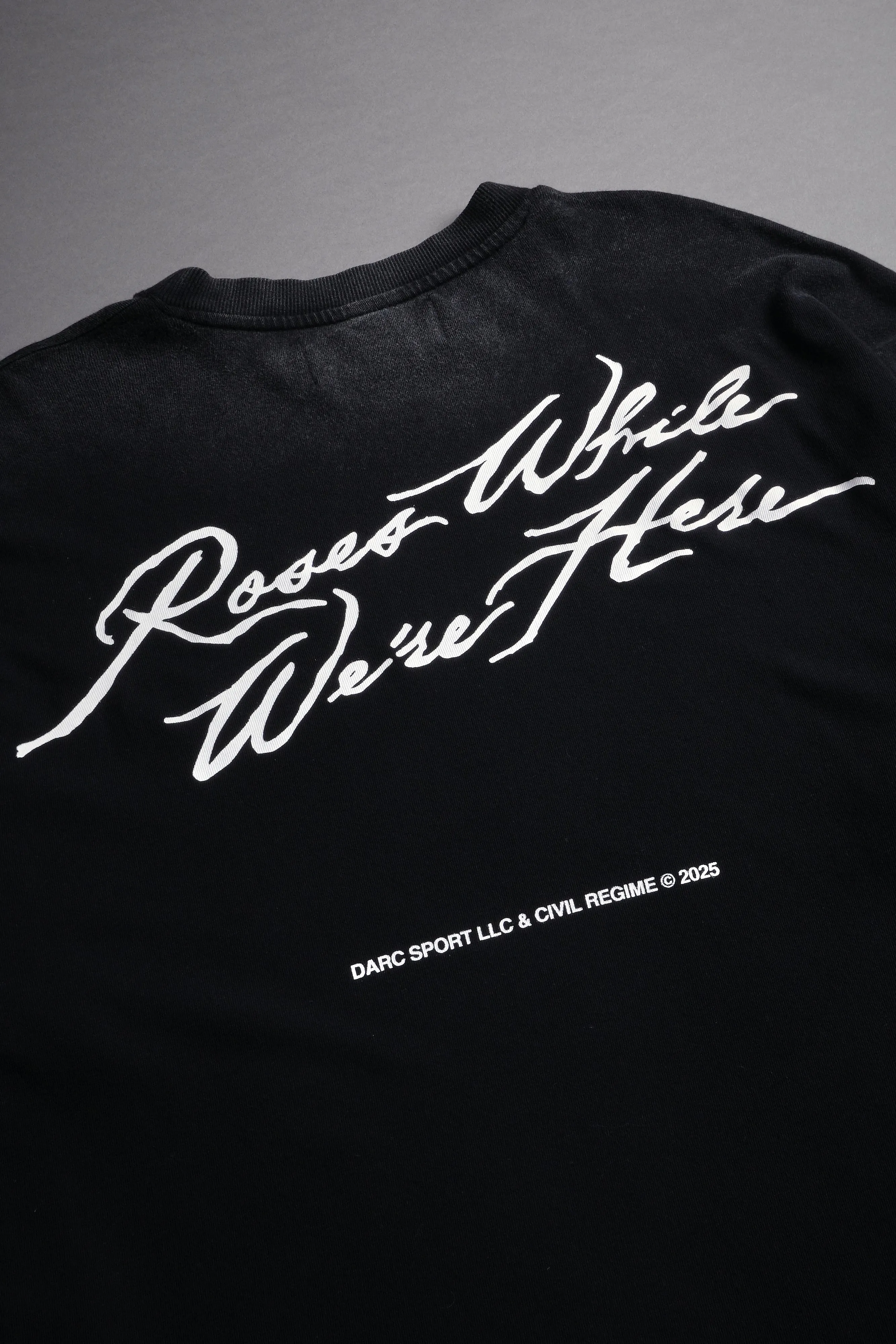 Roses While We're Here "Premium" Box Cut Tee in Black