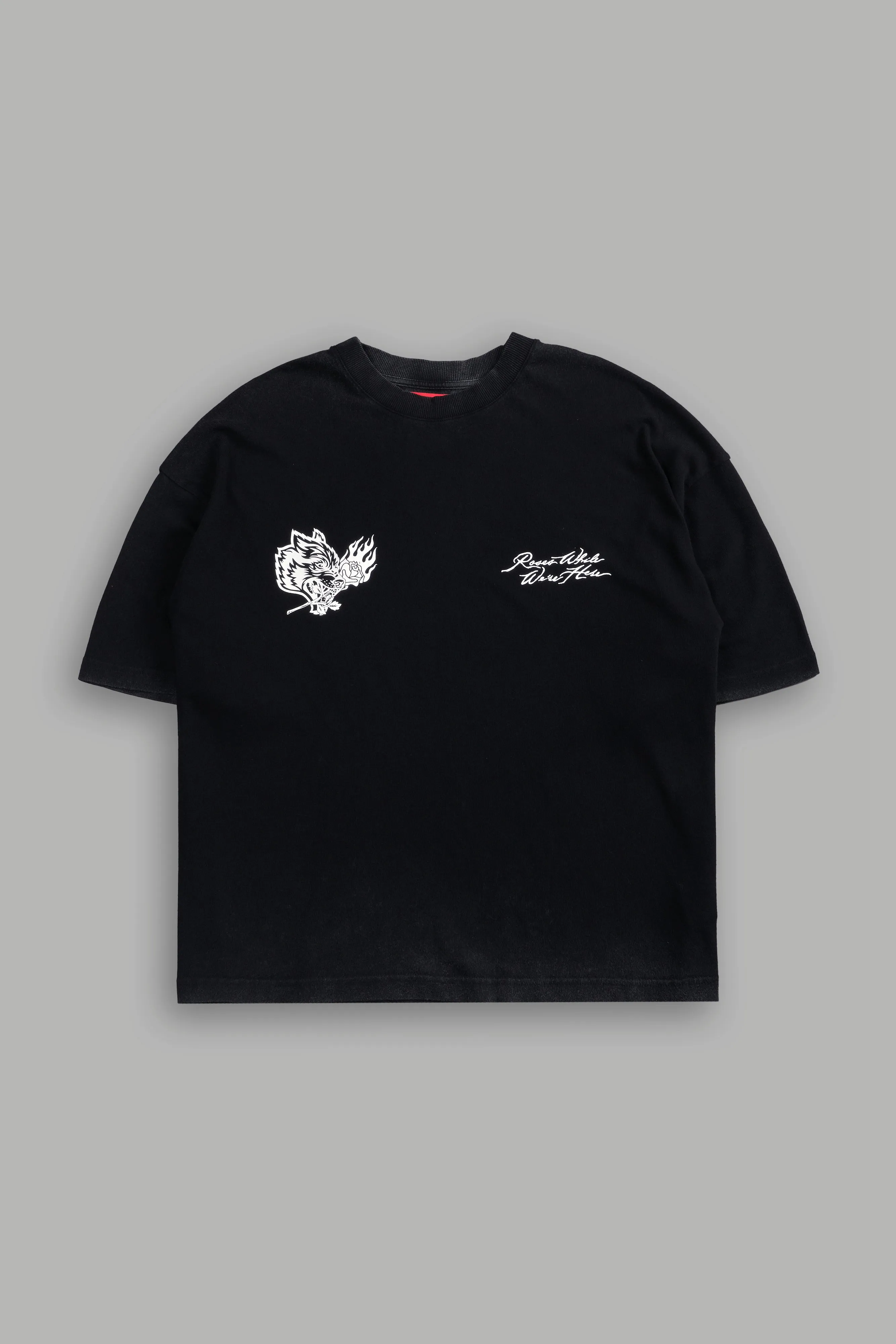Roses While We're Here "Premium" Box Cut Tee in Black