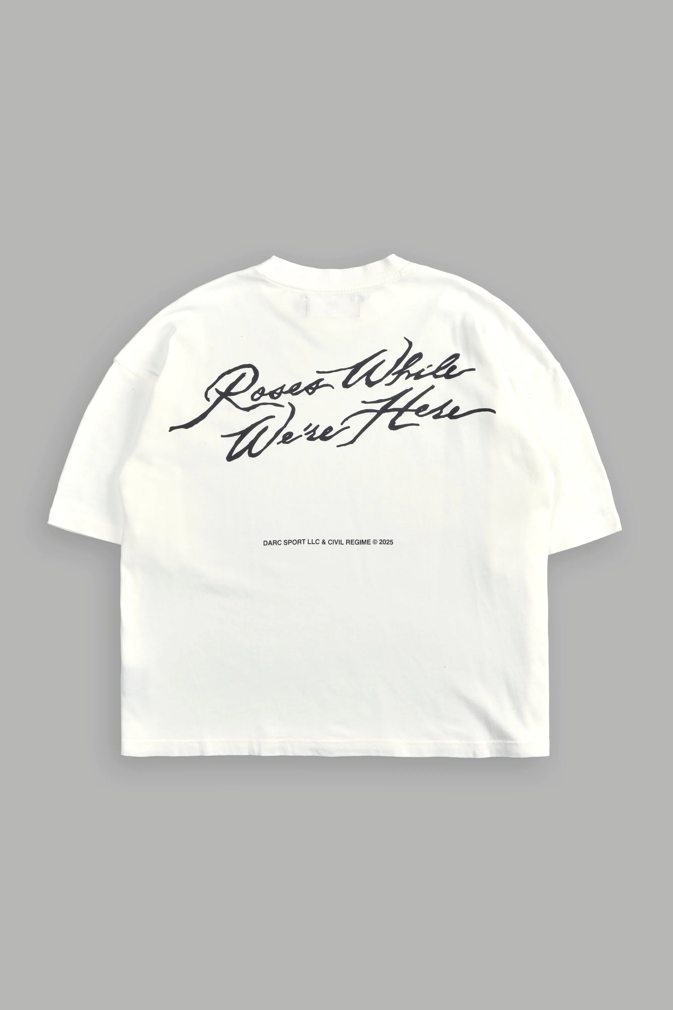 Roses While We're Here "Premium" Box Cut Tee in Cream