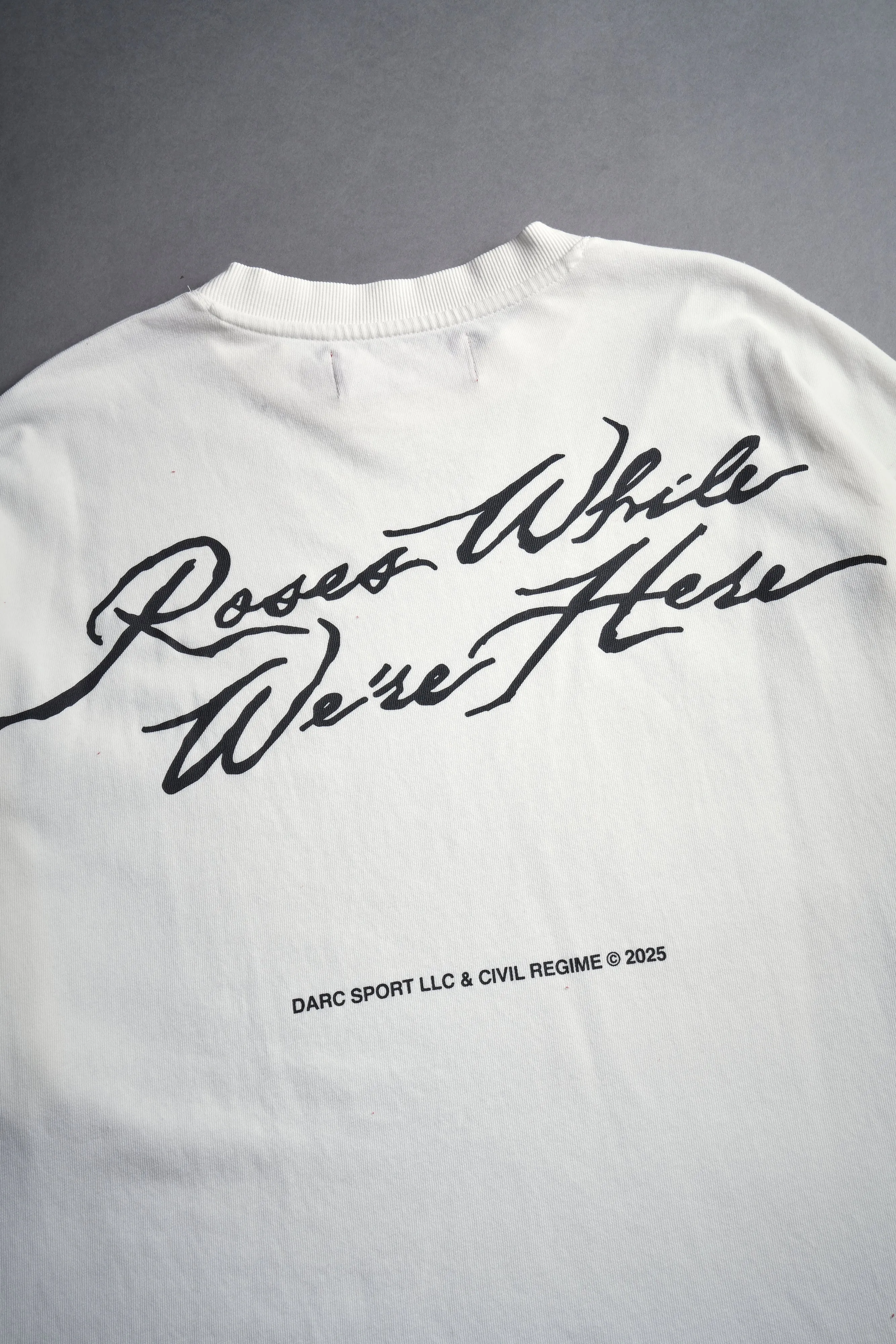 Roses While We're Here "Premium" Box Cut Tee in Cream