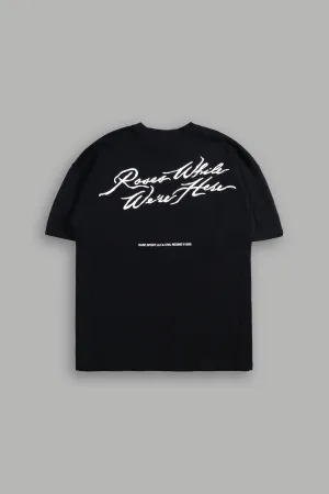 Roses While We're Here "Premium" Oversized Tee in Black
